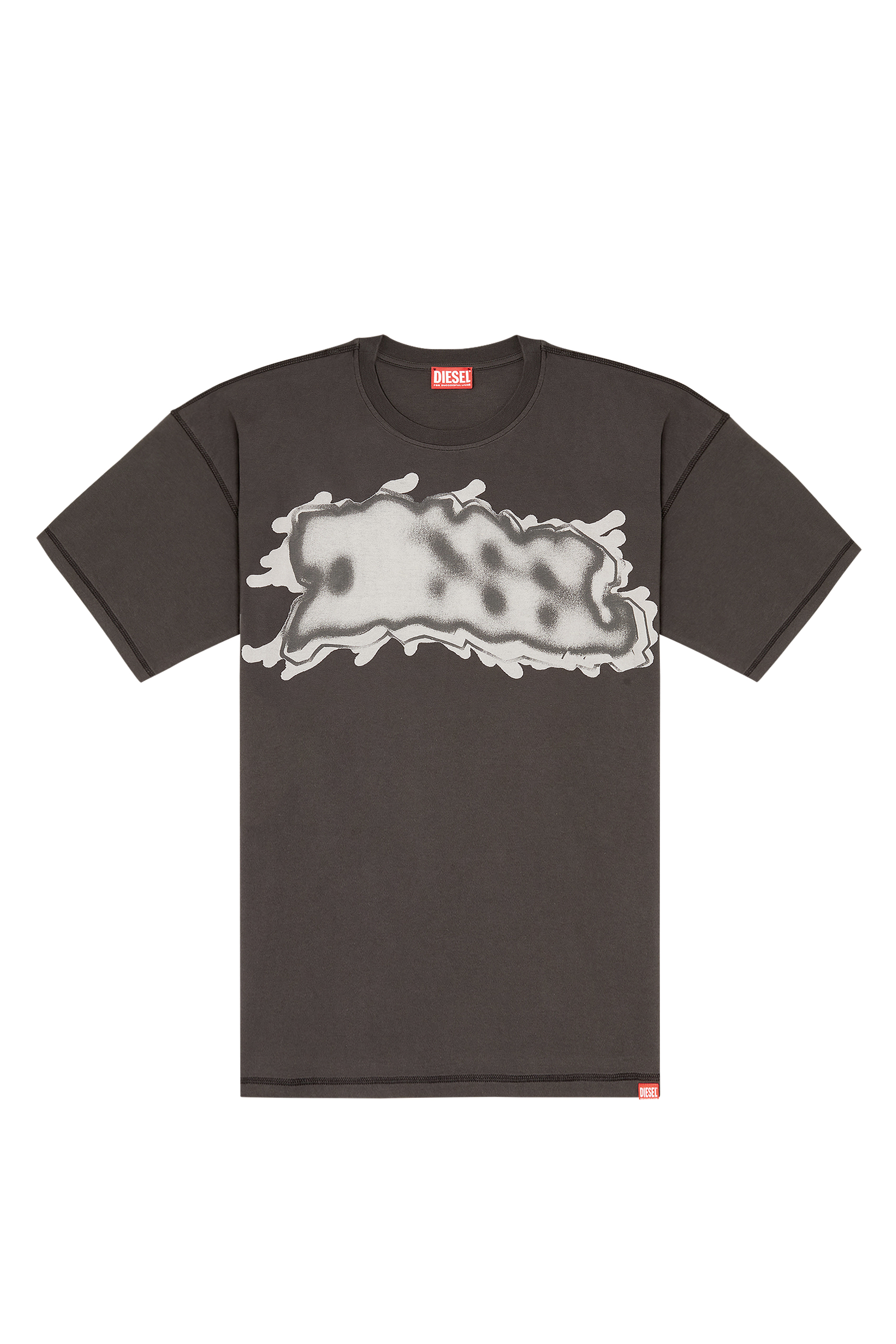 Diesel - T-LEONARD-IHBJ, T-shirt avec imprimé graffiti Homme in Gris - 3