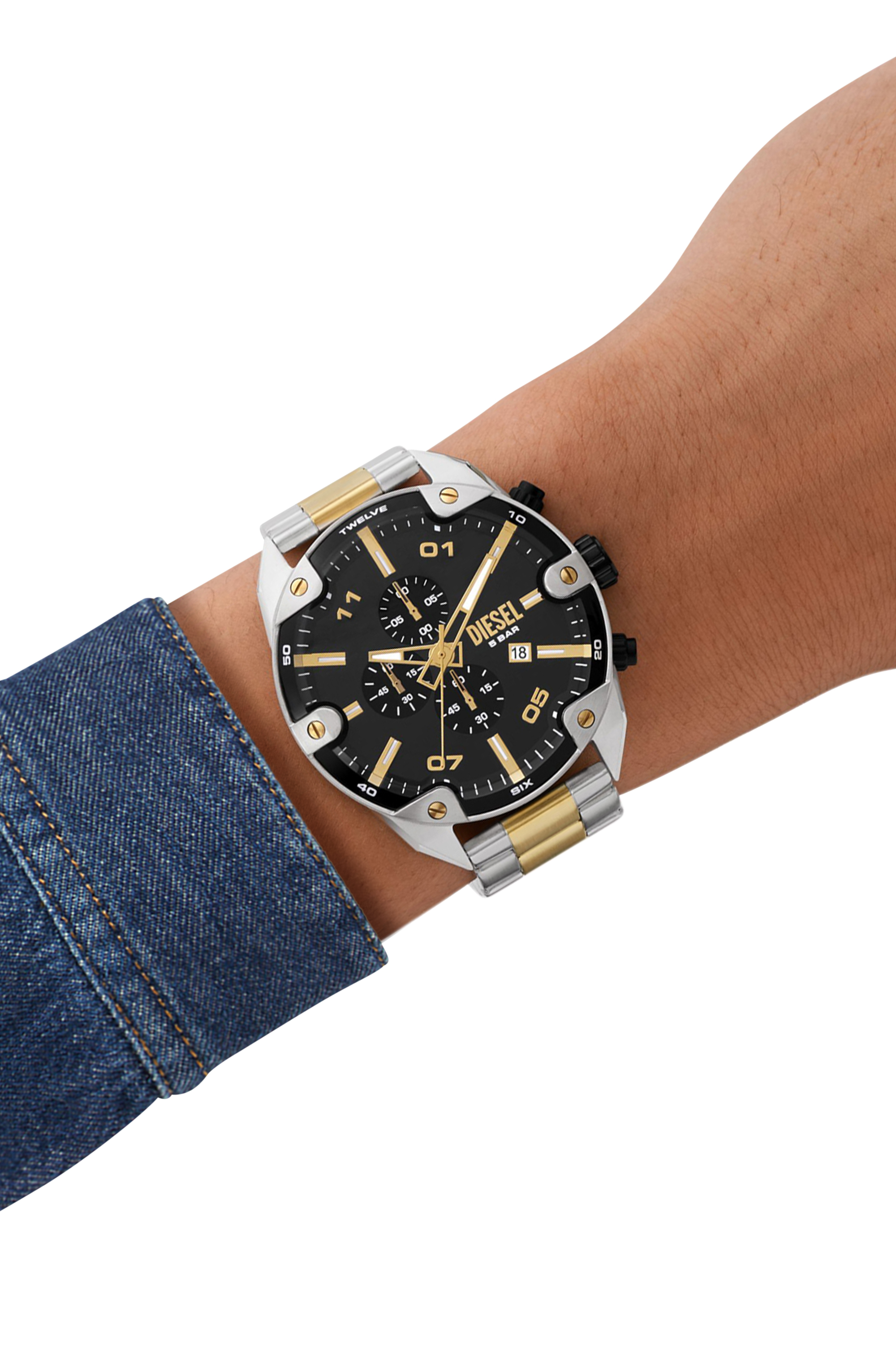 Diesel - DZ4627, Orologio Spiked con cinturino in in acciaio inossidabile Uomo in Argento - 4