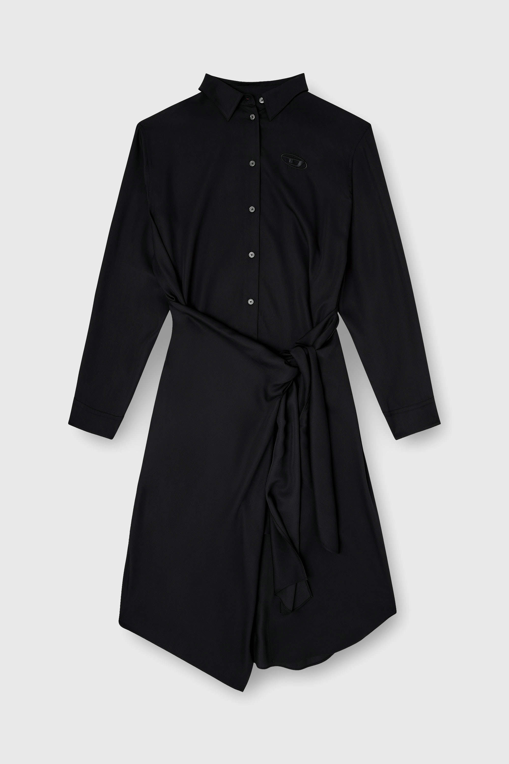 Diesel - D-ILETTA-S1, Damen Midikleid mit verdrehtem Detail in Schwarz - 2