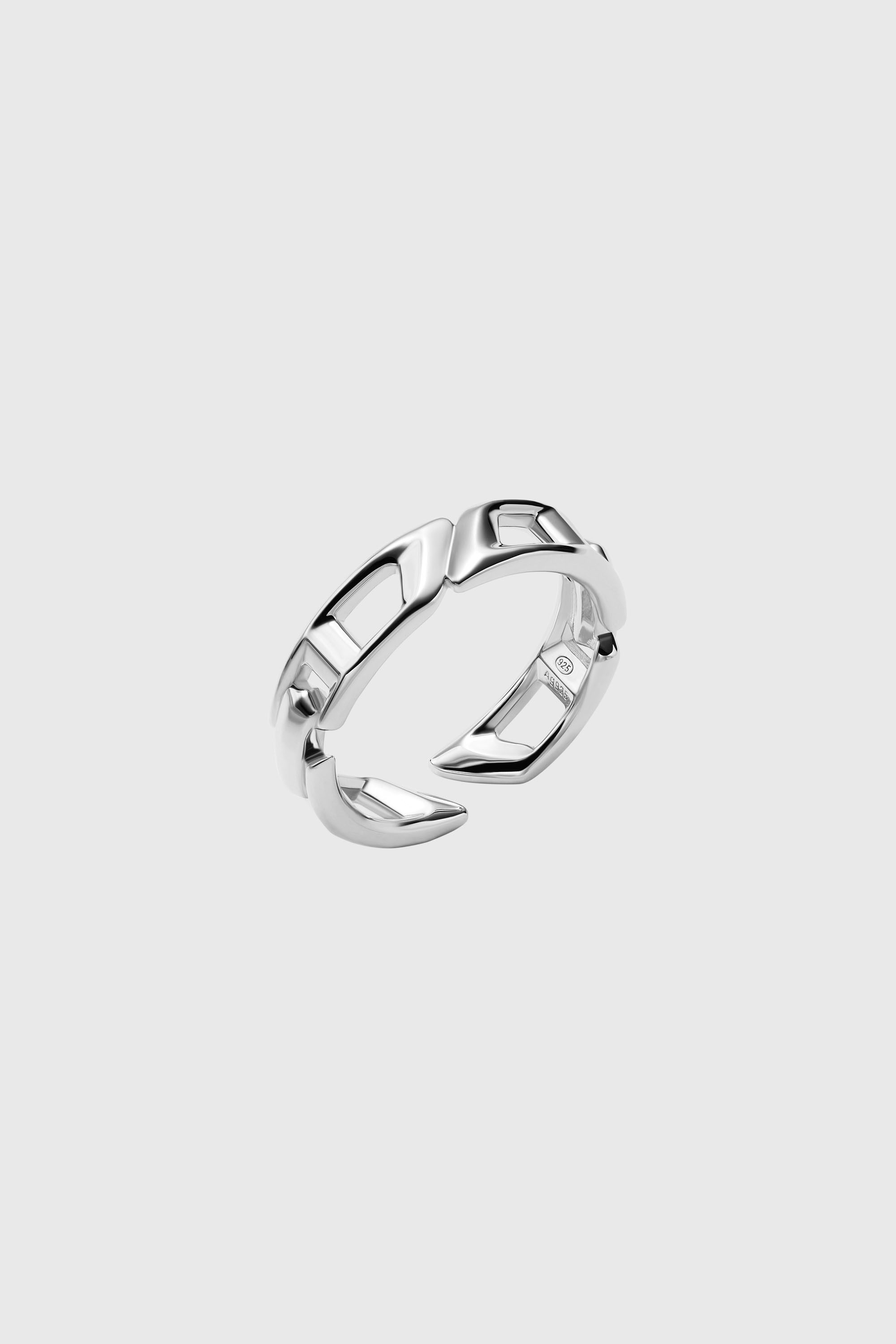 Diesel - DL1349040 STERLING SILVER JEWEL, Unisex D Logo-Bandring aus Sterlingsilber in Silber - 1