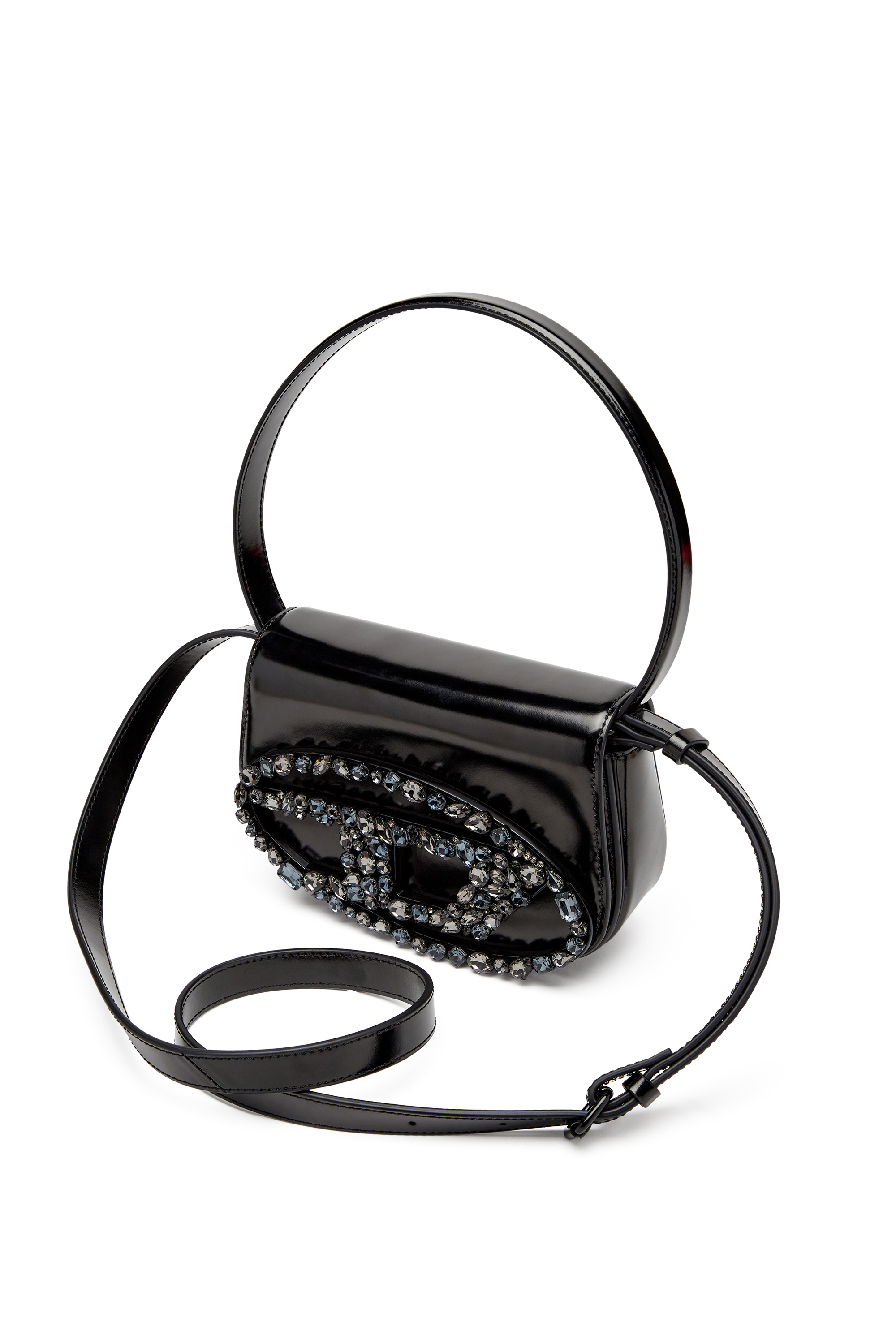 Diesel - 1DR, Iconica borsa a spalla in pelle specchiata Donna in Nero - 5