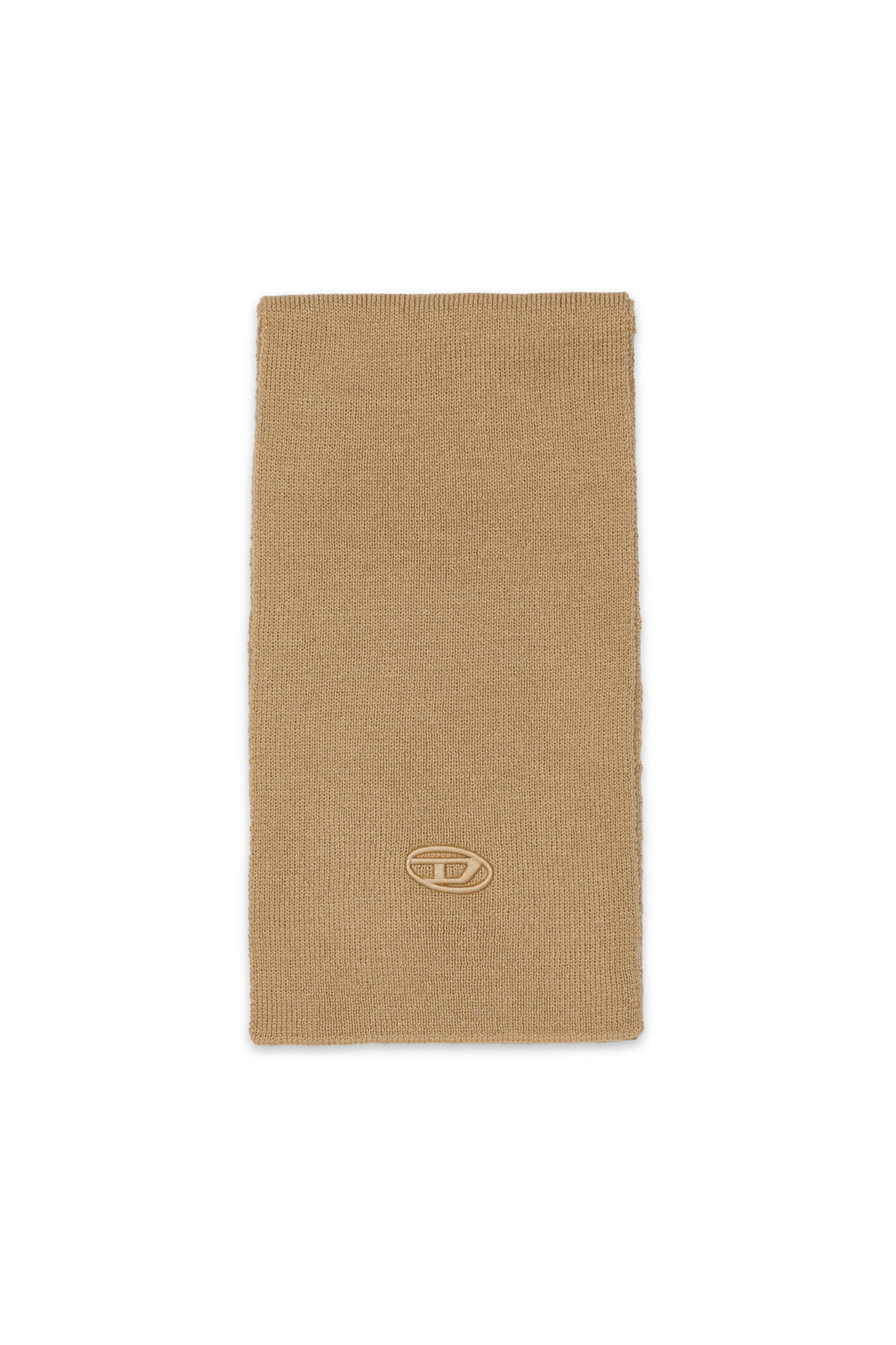Diesel - RKCODERSCARF, Écharpe en laine mélangée avec logo Mixte in Marron - 1