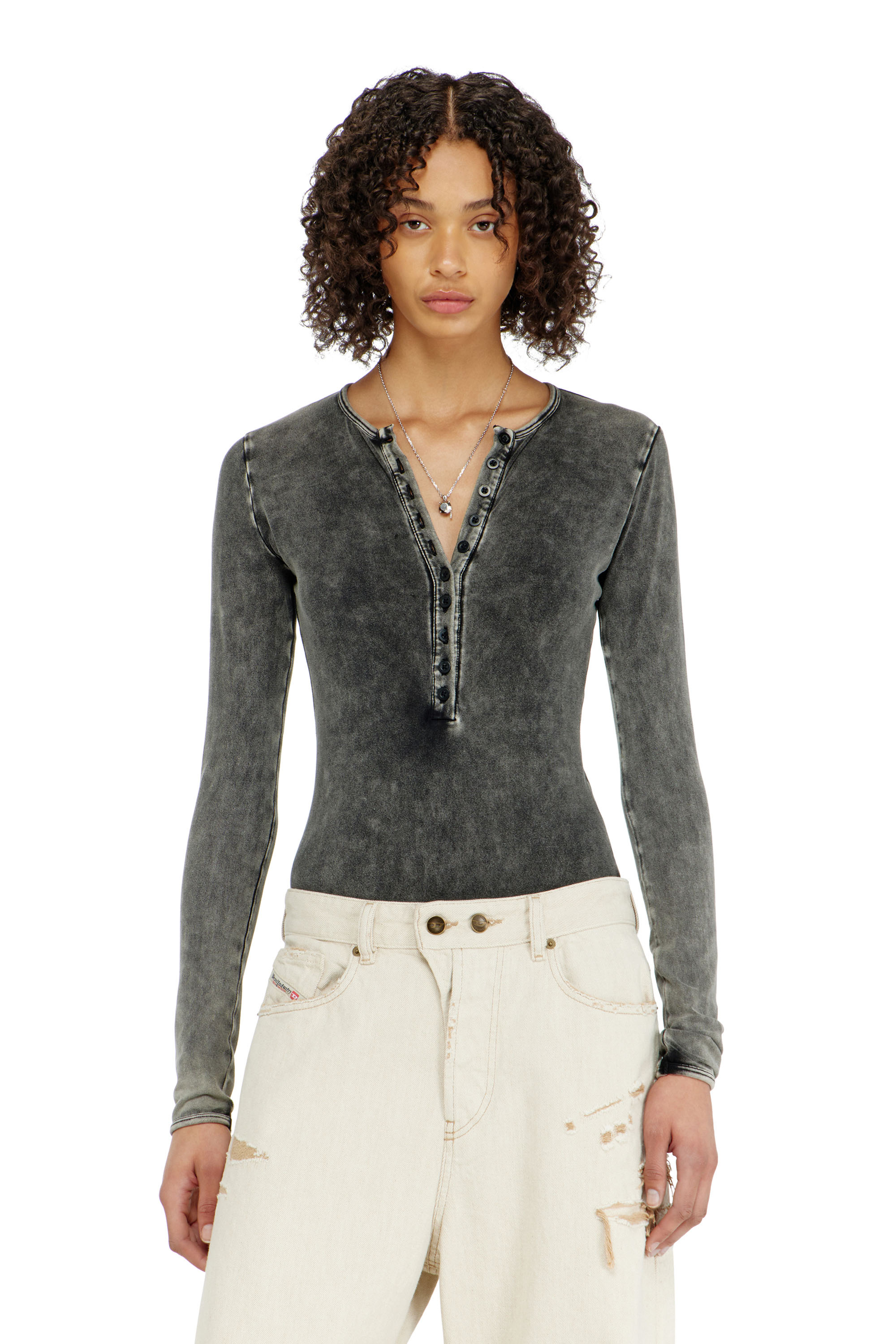 Diesel - FRESYA-DNM, Body en coton &agrave; boutons devant Femme in ToBeDefined - 2