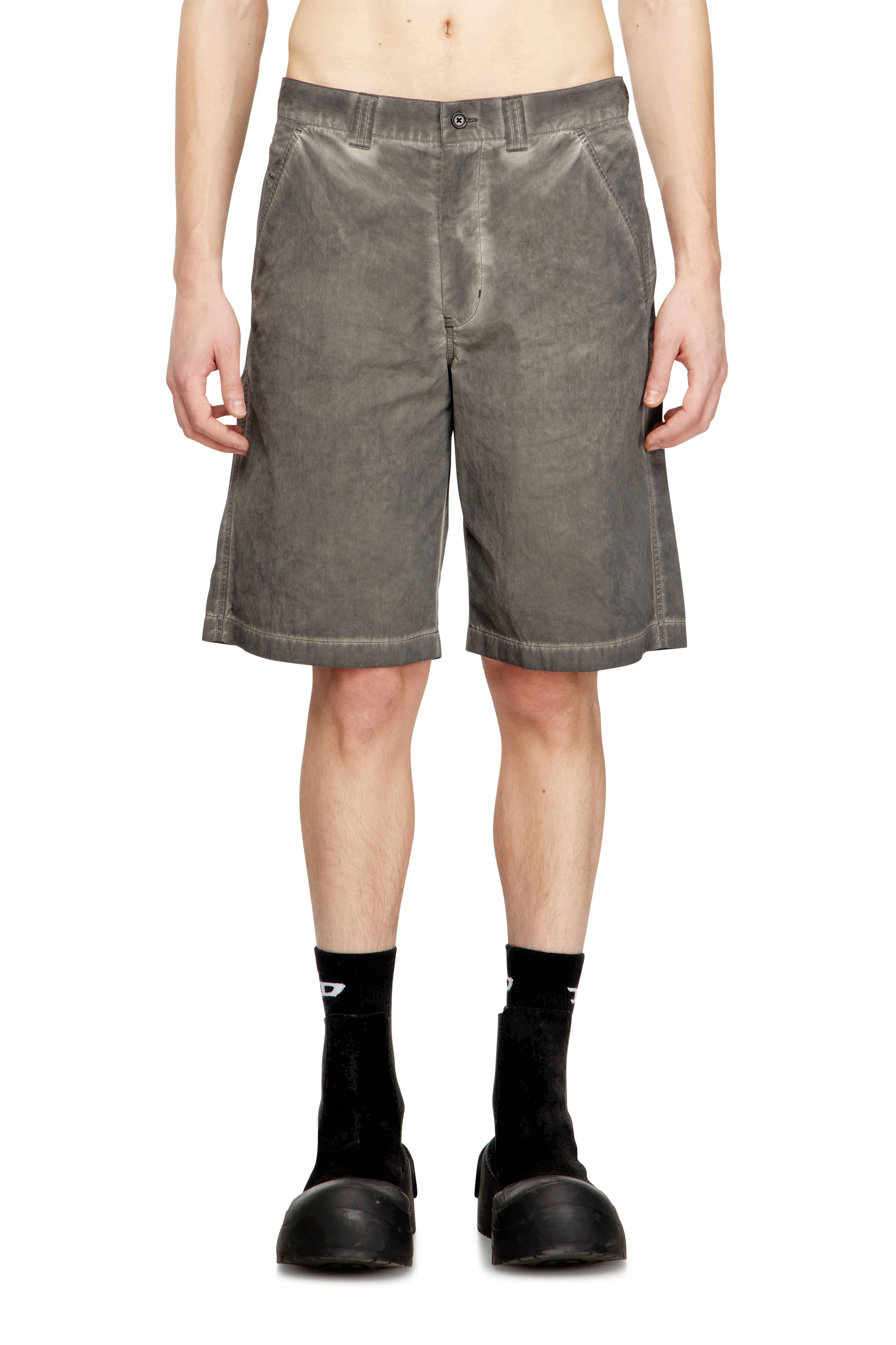 Diesel - P-HANT-CHINO-SHORT-TREAT, Shorts in nylon e cotone con tintura pigmentata Uomo in ToBeDefined - 1
