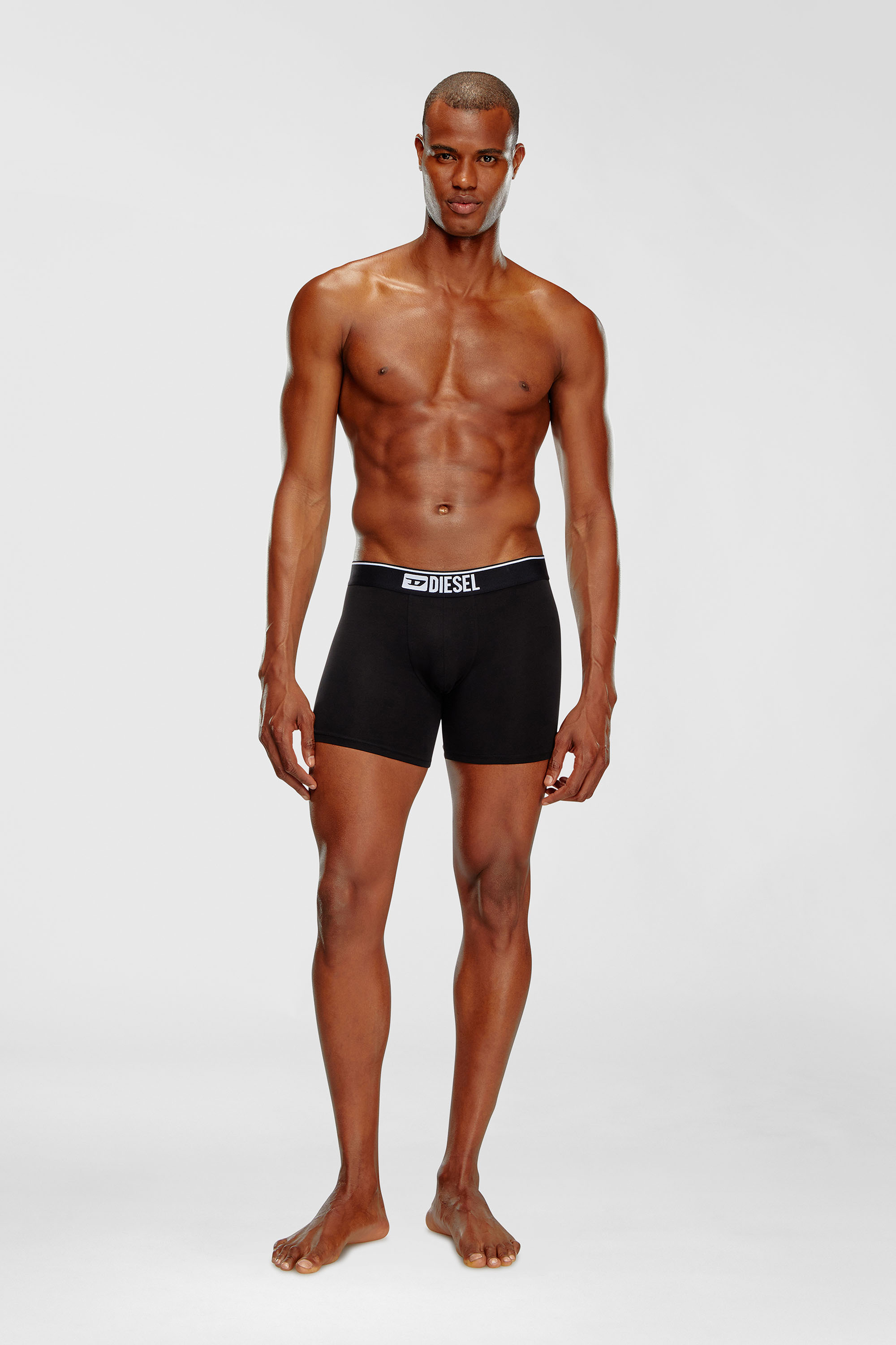 Diesel - UMBX-SEBASTIANTHREEPAC, Lot de trois boxers longs couleur unie Homme in Noir - 1