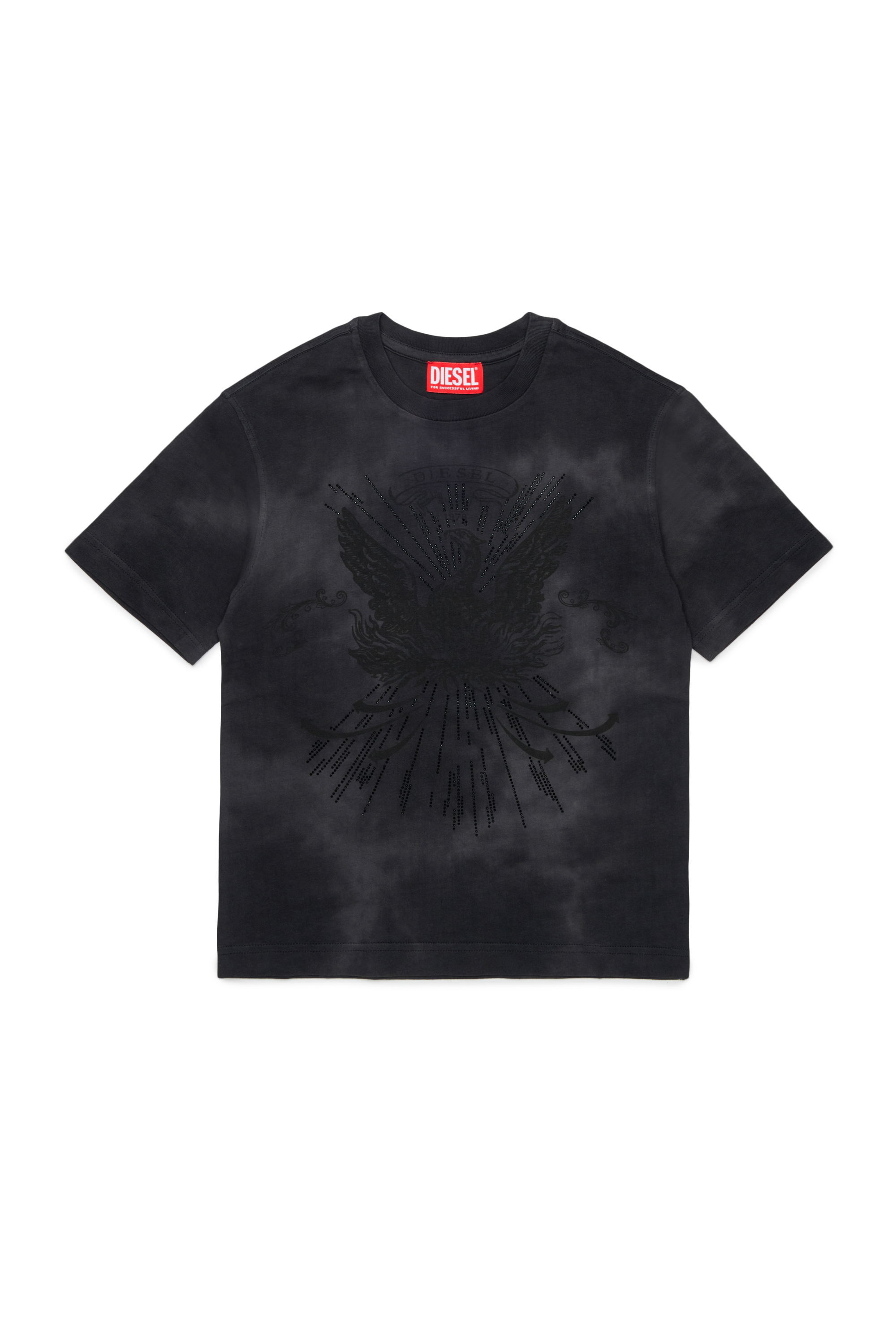 Diesel - TFIN OVER, T-shirt avec motif ph&eacute;nix orn&eacute; Homme in Noir - 1
