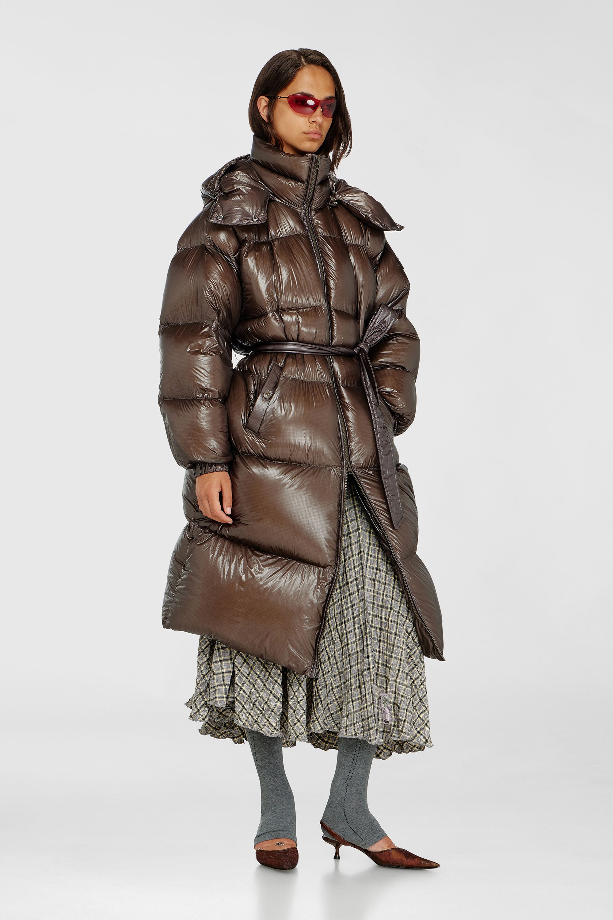 Diesel - W-ISHER, Doudoune en ripstop ultra-l&eacute;ger Femme in Marron - 1