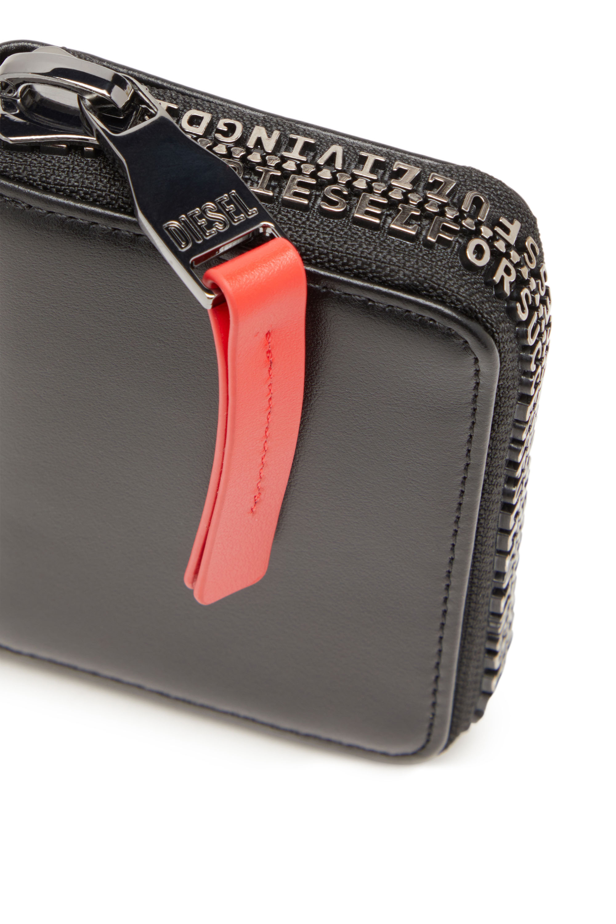 Diesel - ZIP-D KEY HOLDER 6, Portachiavi in pelle con zip logata Uomo in Nero - 4