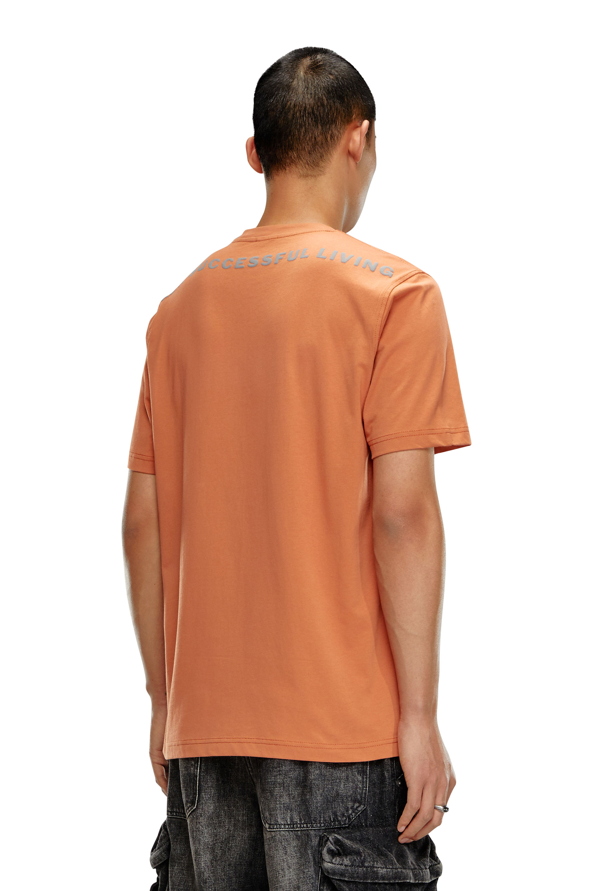 Diesel - T-JUST-N16, Man T-shirt with zebra-camo motif in Orange - Image 3