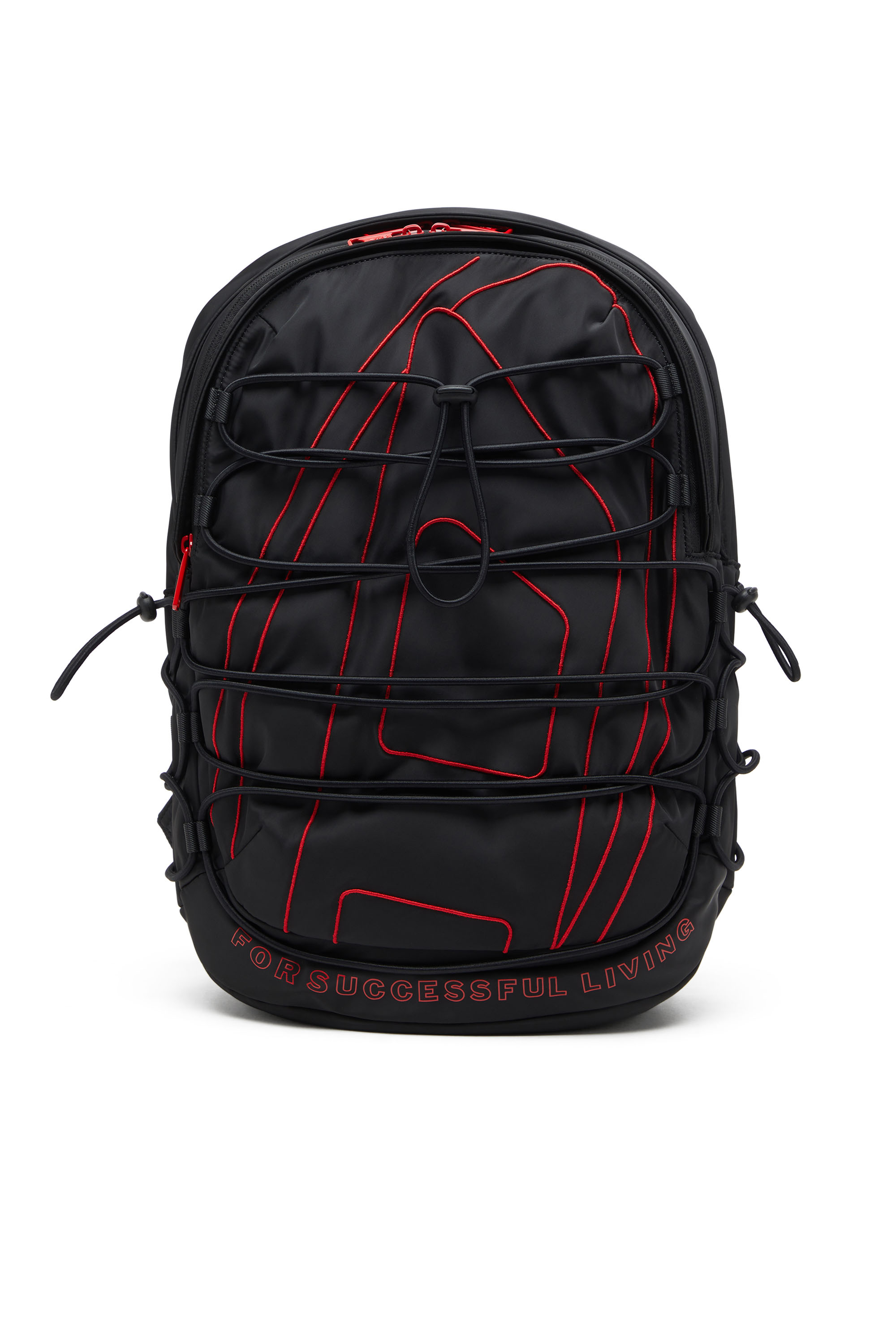 Diesel - TECH-D BACKPACK X, Unisex Tech-D-Rucksack aus Nylon mit Oval D-Stickerei in Schwarz - 1