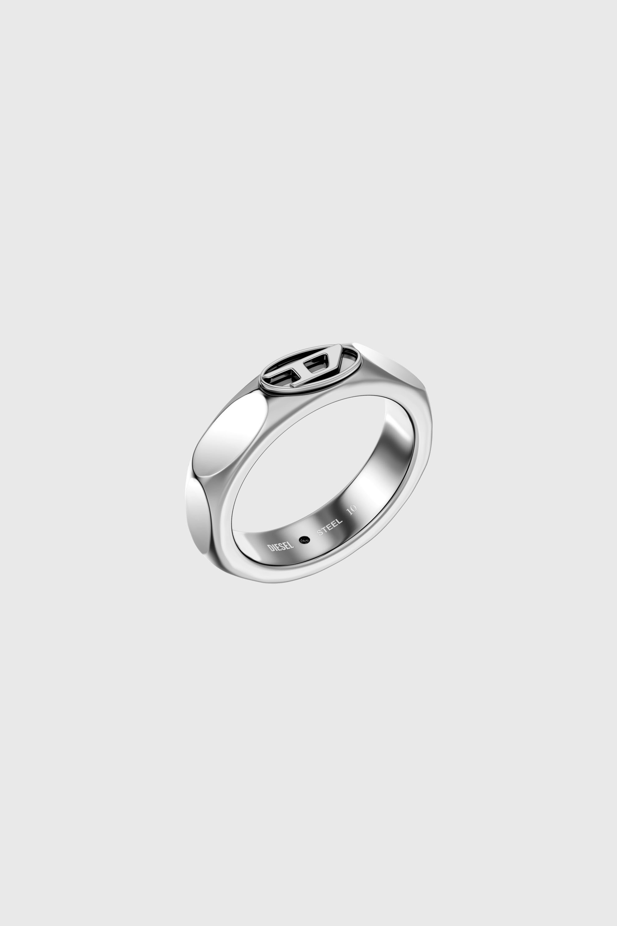 Diesel - DX1693040 JEWELLERY, Bague anneau en acier inoxydable Mixte in Gris argent&eacute; - 1