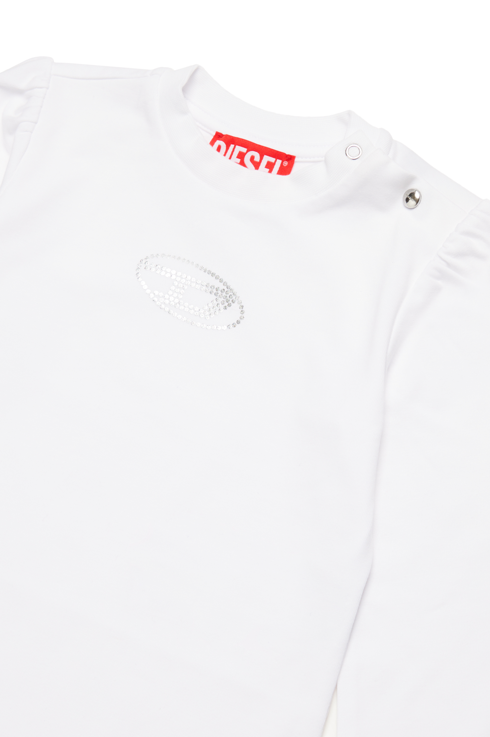Diesel - TBIRTAB, Woman Top with crystal Oval D logo in White - Image 3