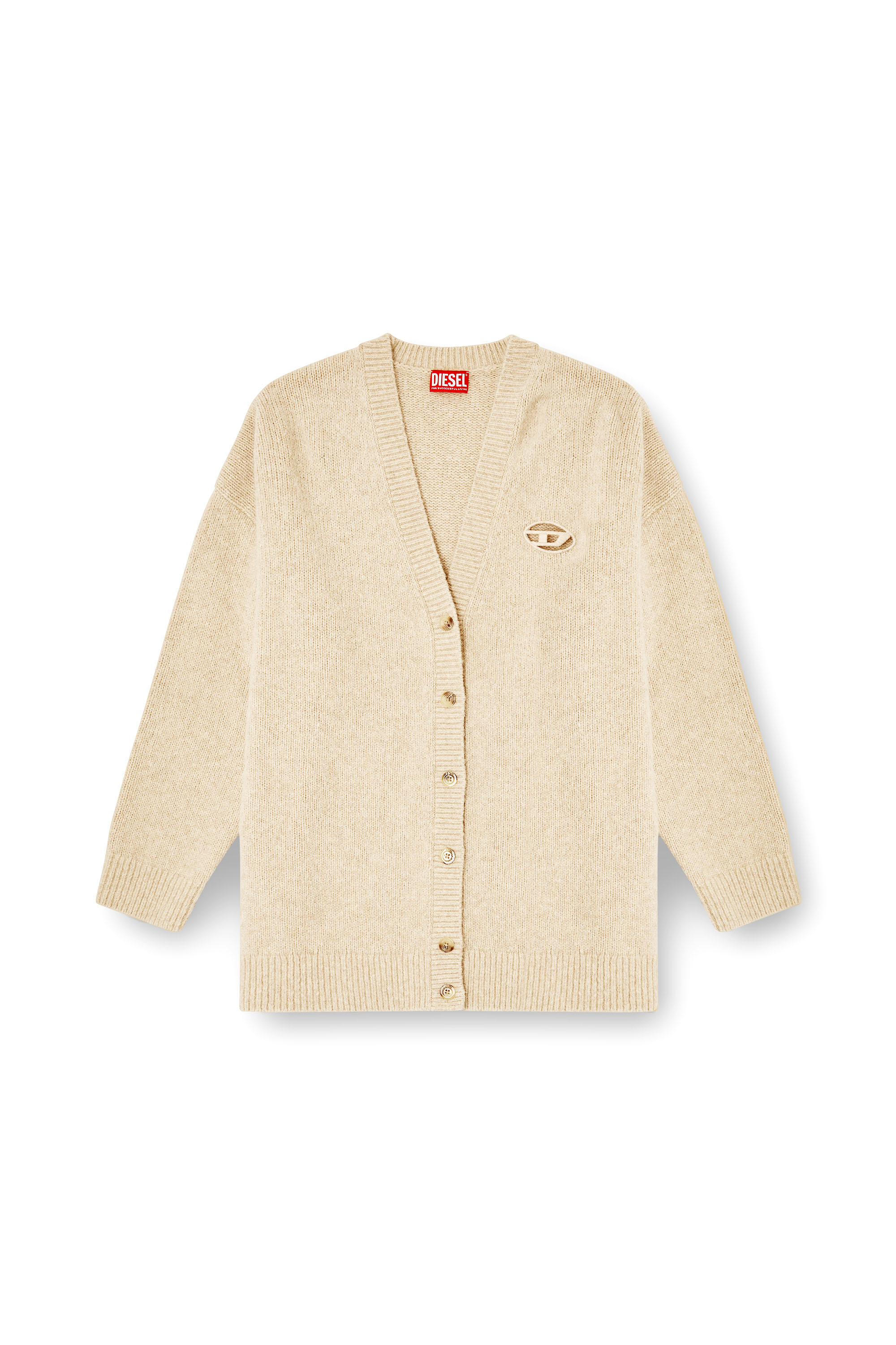 Diesel - M-AREELA, Damen Cardigan aus Woll- und Alpakamischung in Beige - 3