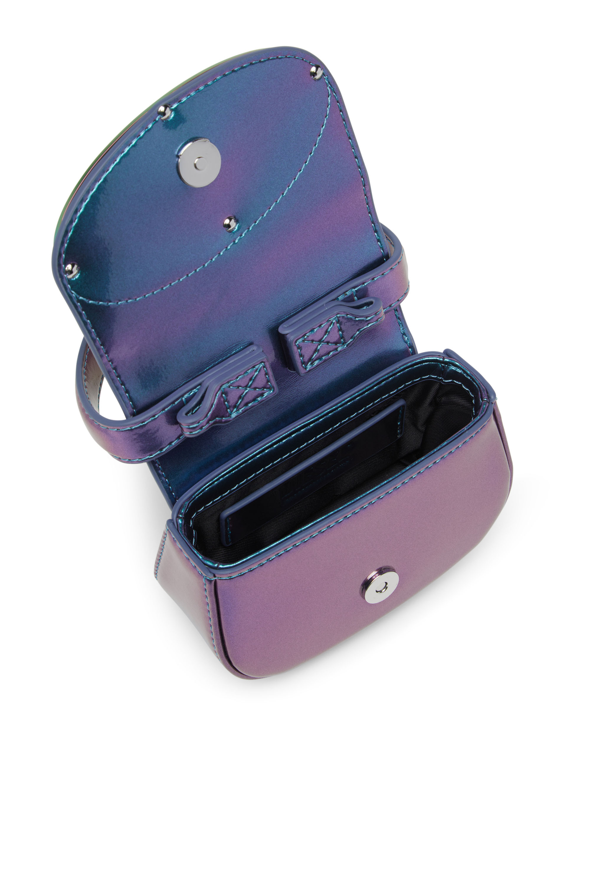 Diesel - 1DR XS, Donna 1DR XS-Iconica mini bag iridescente in Blu - Image 4