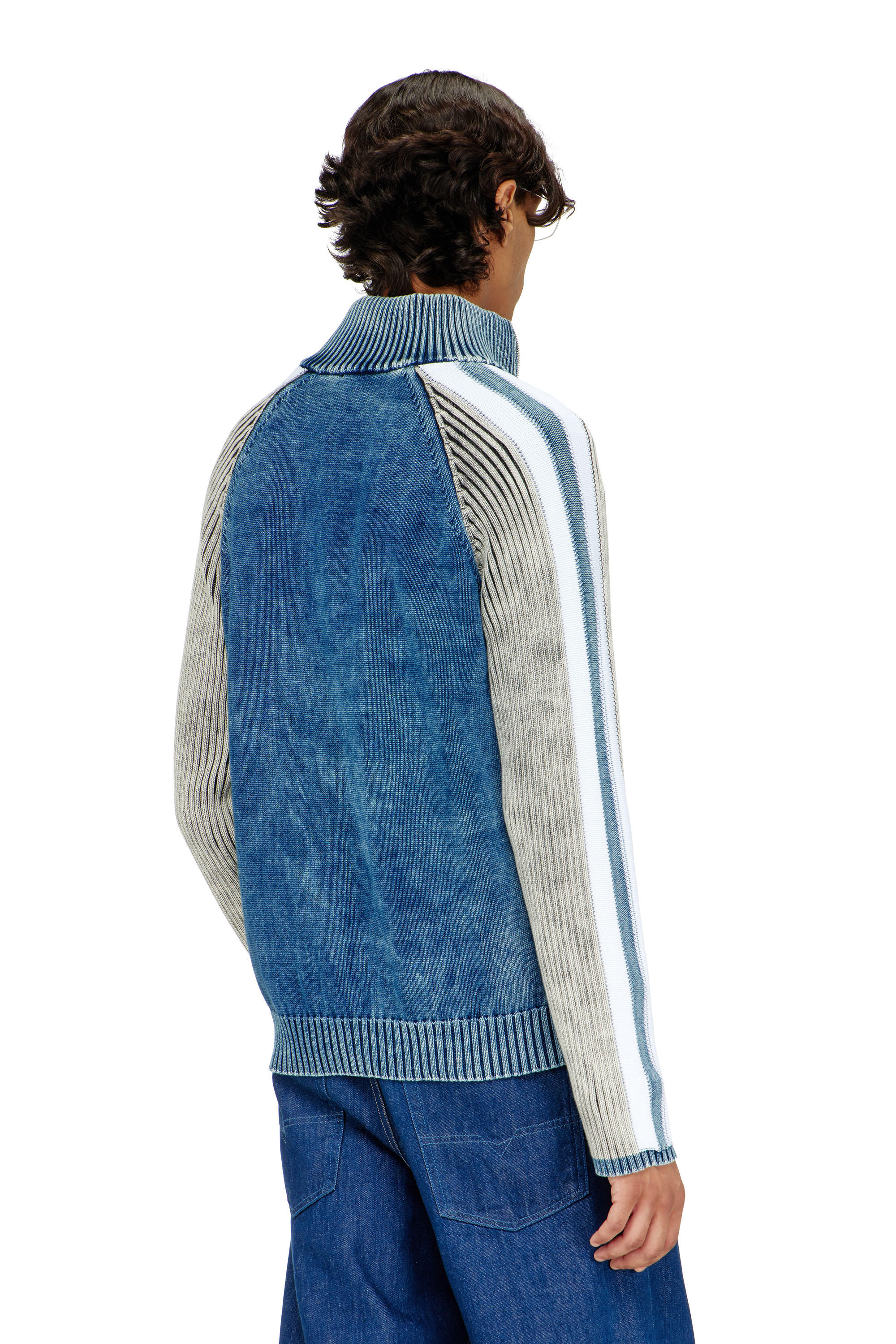 Diesel - K-HERONIMO, Cardigan con zip e bande sportive Uomo in Multicolor - 4