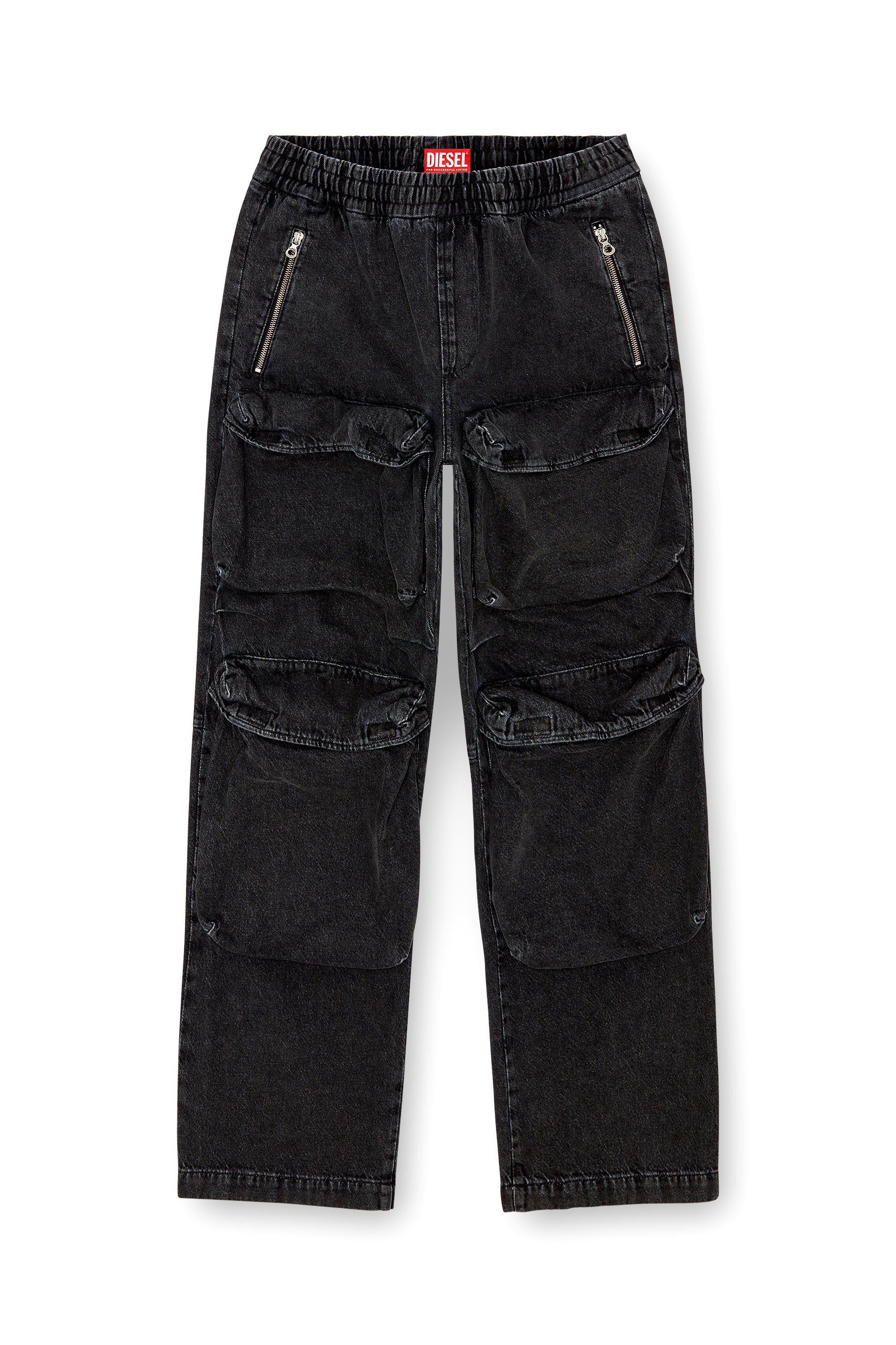 Diesel - Man Straight Jeans D-Baertson 0CBDH, Black/Dark grey - Image 5