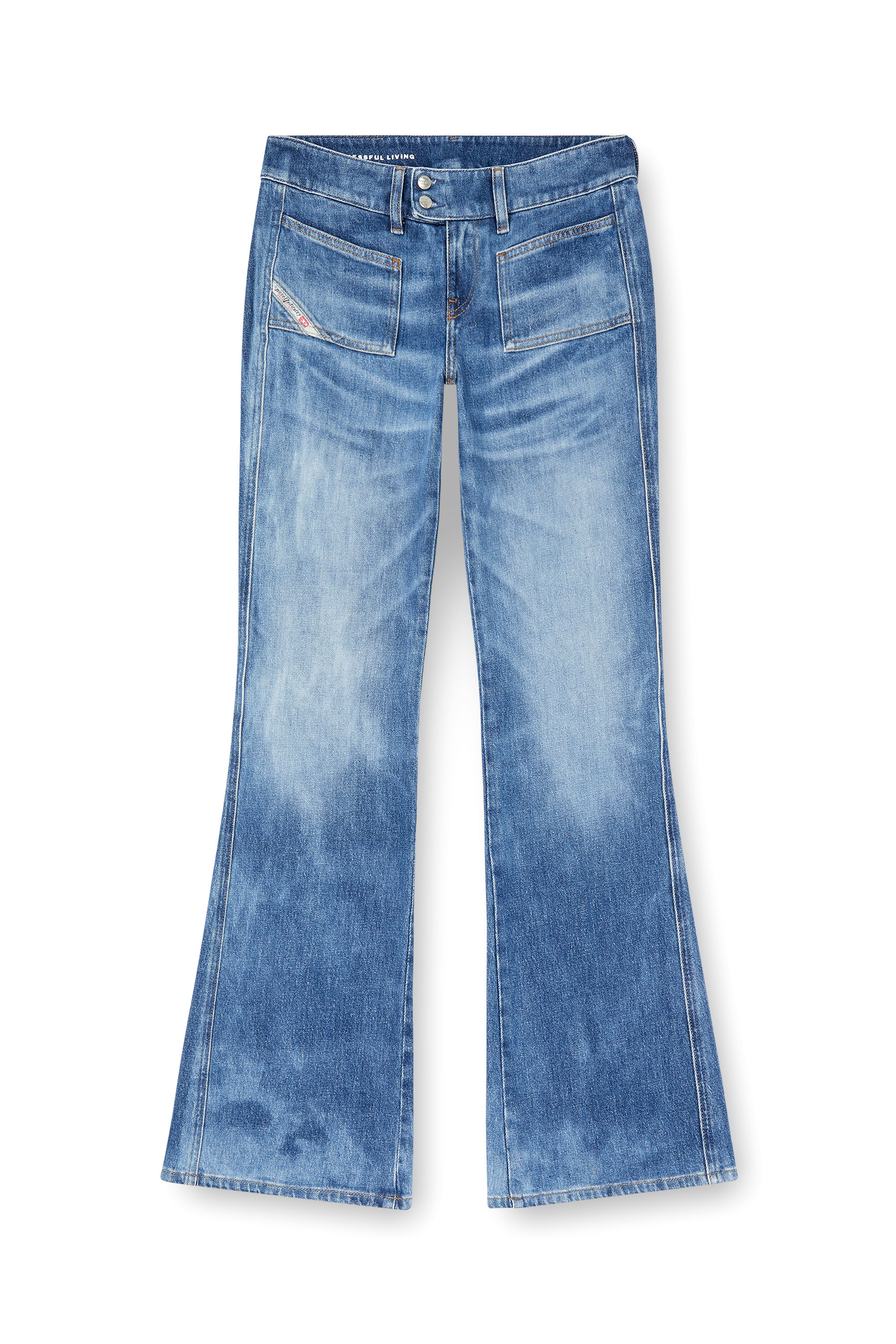 Diesel - Bootcut Jeans D-Hush 09L19 Femme, Bleu moyen - Image 3