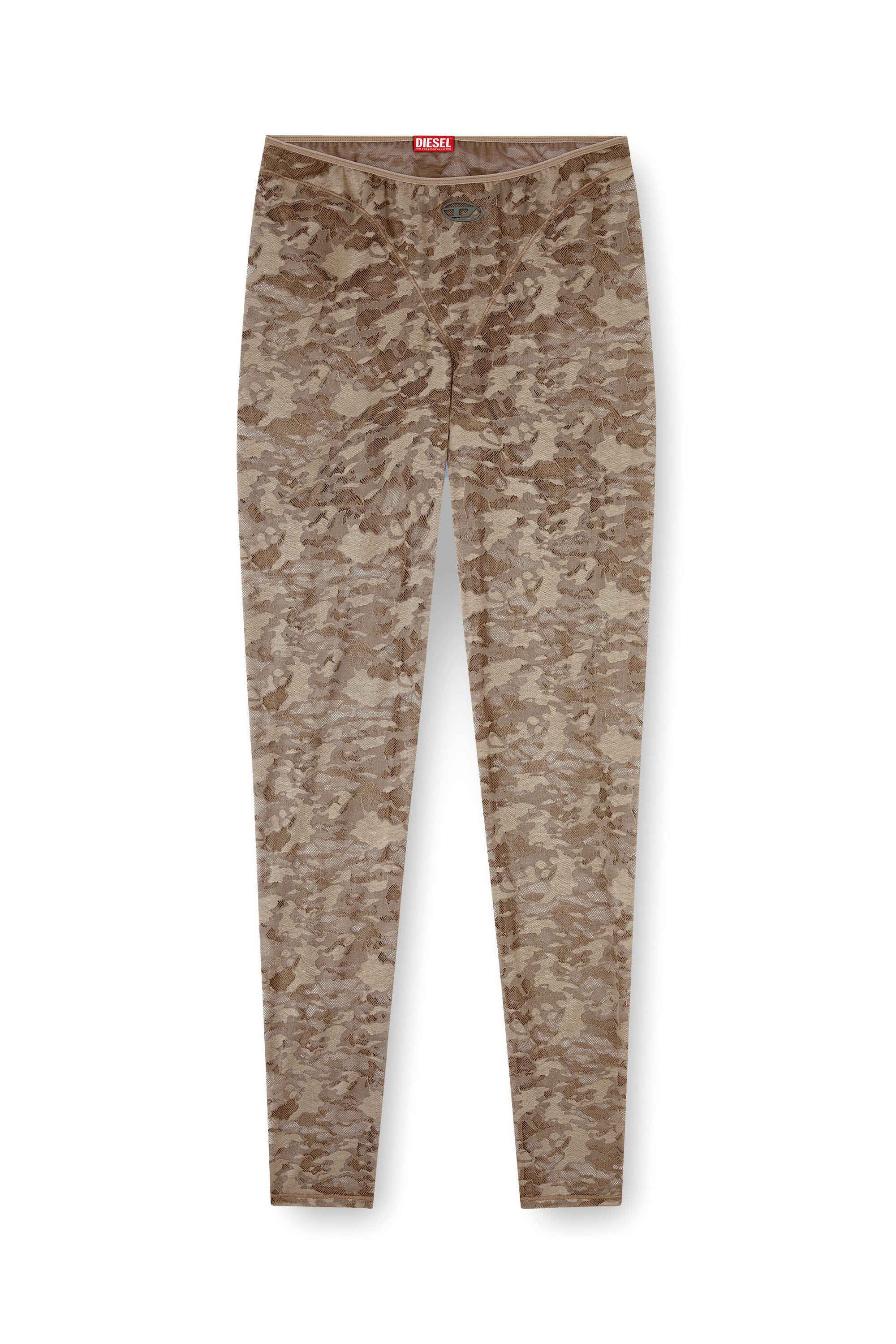 Diesel - CLAIRE-UTLT, Leggings in pizzo camouflage Donna in Marrone - 2