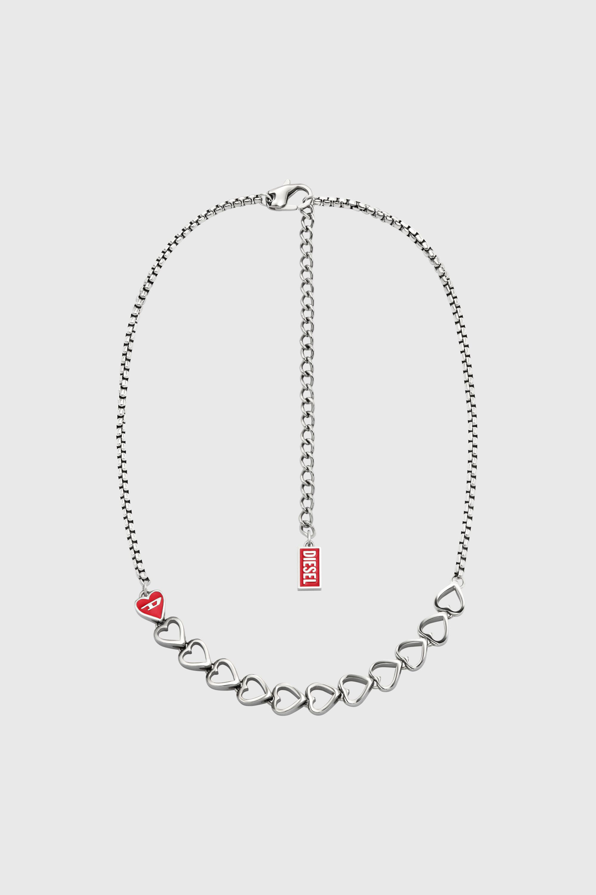 Diesel - DX166640 JEWELLERY, Collier cha&icirc;ne en acier inoxydable Mixte in Gris argent&eacute; - 1