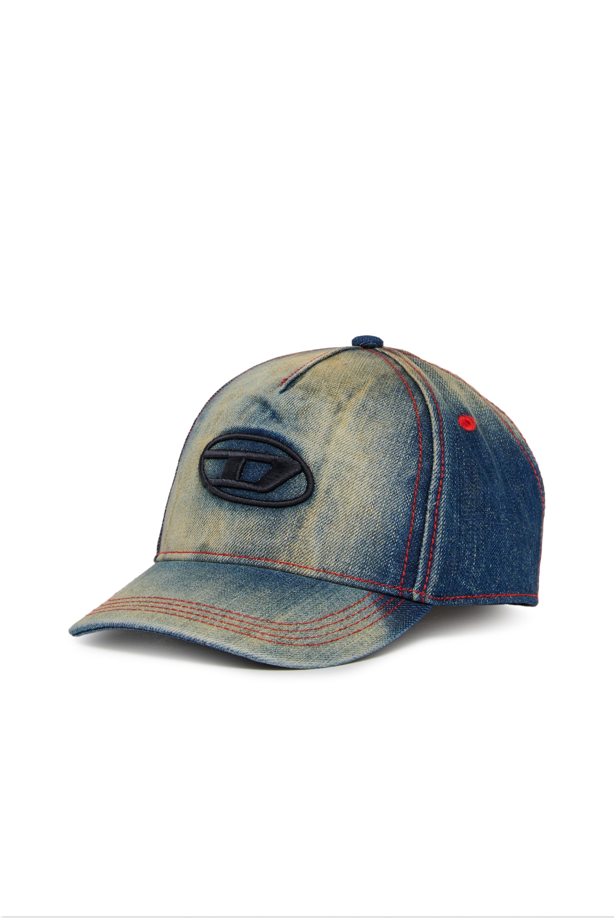 Diesel - FIMEN, Unisex Baseballcap aus faded denim mit Oval D Stickerei in Mittelblau - 1