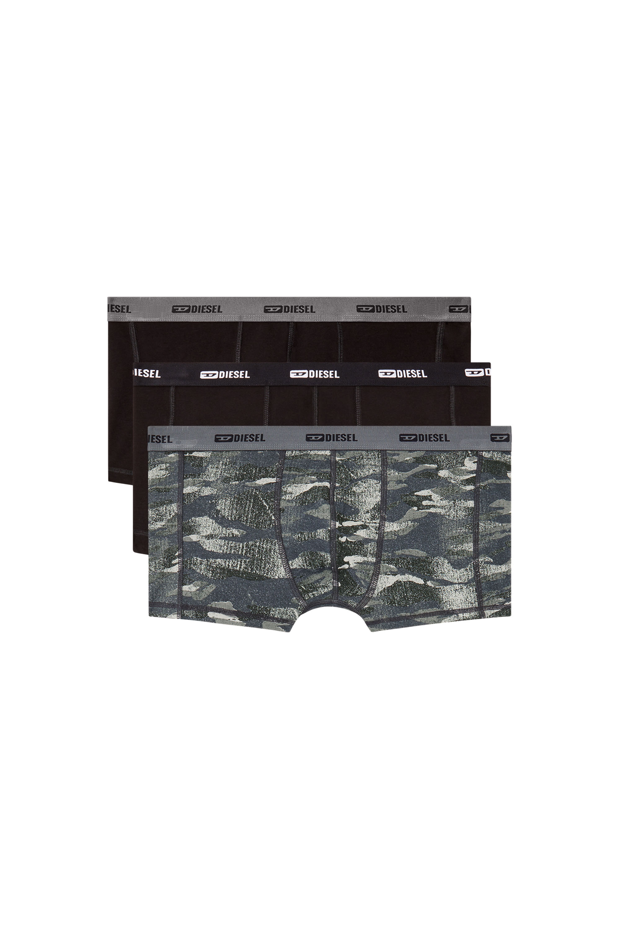 Diesel - DAMIEN-UTLT-3PACK, Lot de 3 boxers unis et motif camouflage Homme in Polychrome - 1