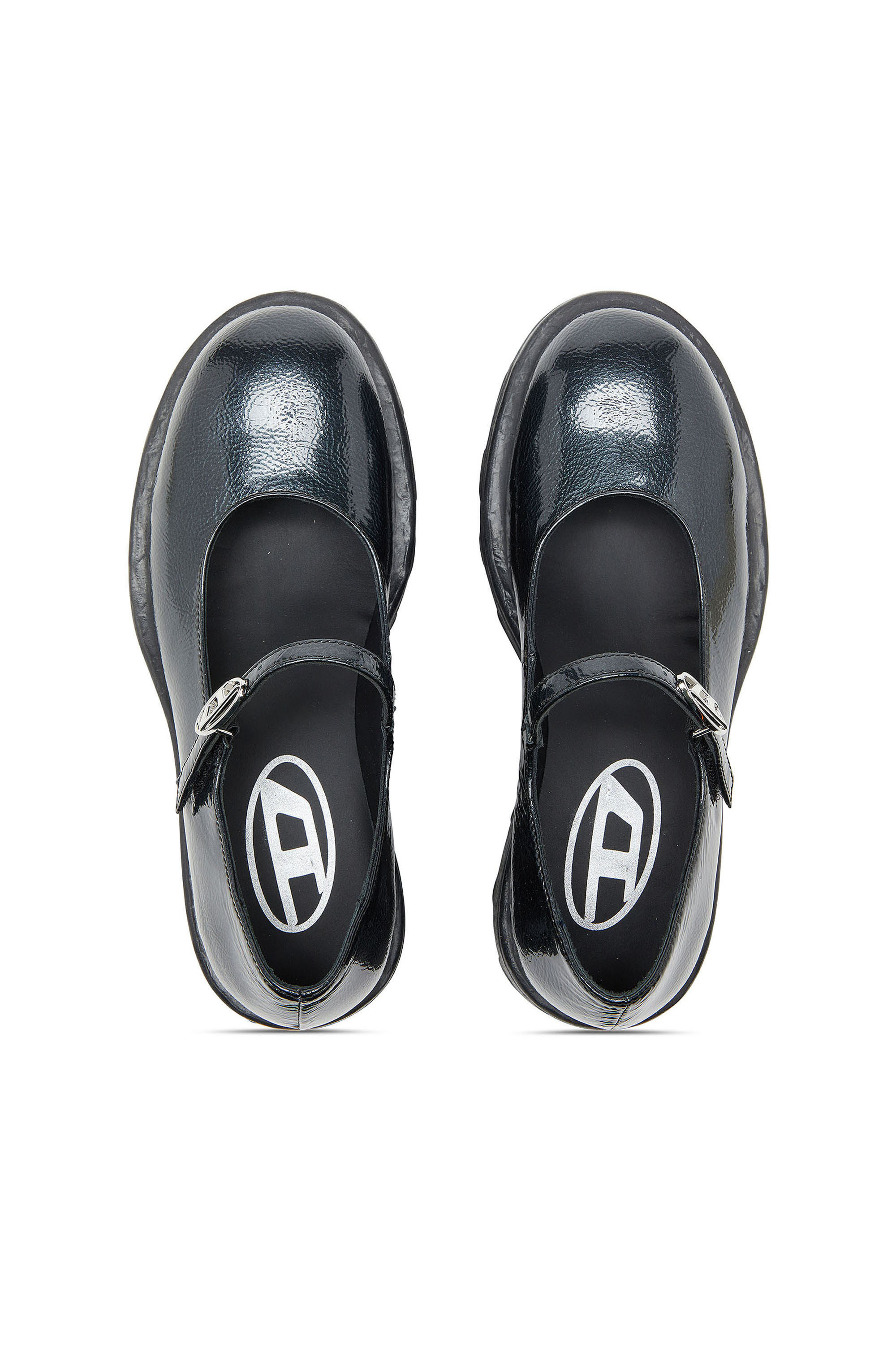 Diesel - D-HAMMER MARY JANE, Damen D-Hammer - Mary Jane mit Profilsohle aus Lackleder in Schwarz - 4