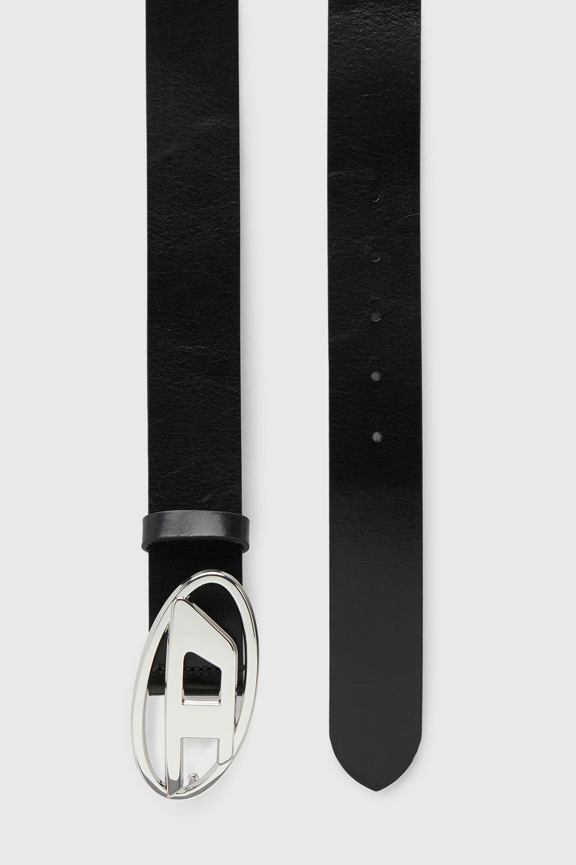 Diesel - B-1DR W, Ceinture 3.9 cm en cuir avec boucle &agrave; logo Oval D Femme in Noir - 3