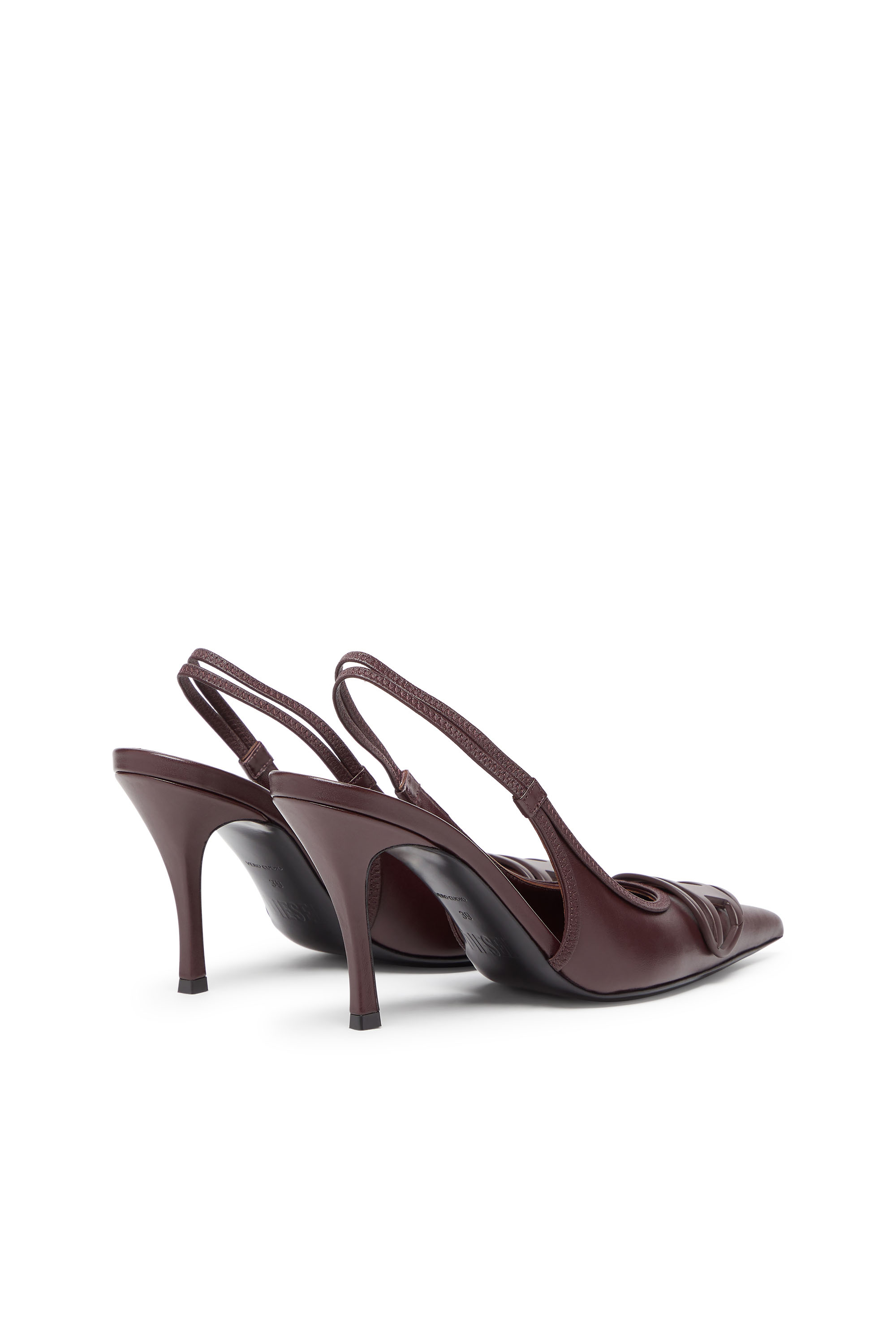 Diesel - D-VENUS SB, D-Venus-Décolleté slingback in nappa burgundy Donna in Rosso - 4