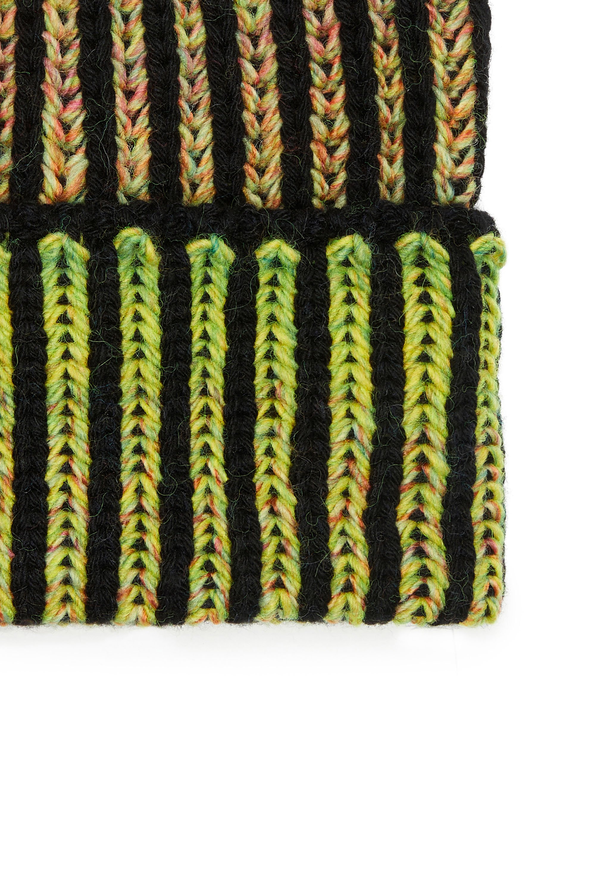 Diesel - K-BIRBY, Unisex Ribbed beanie with dégradé neon stripes in Multicolor - Image 3