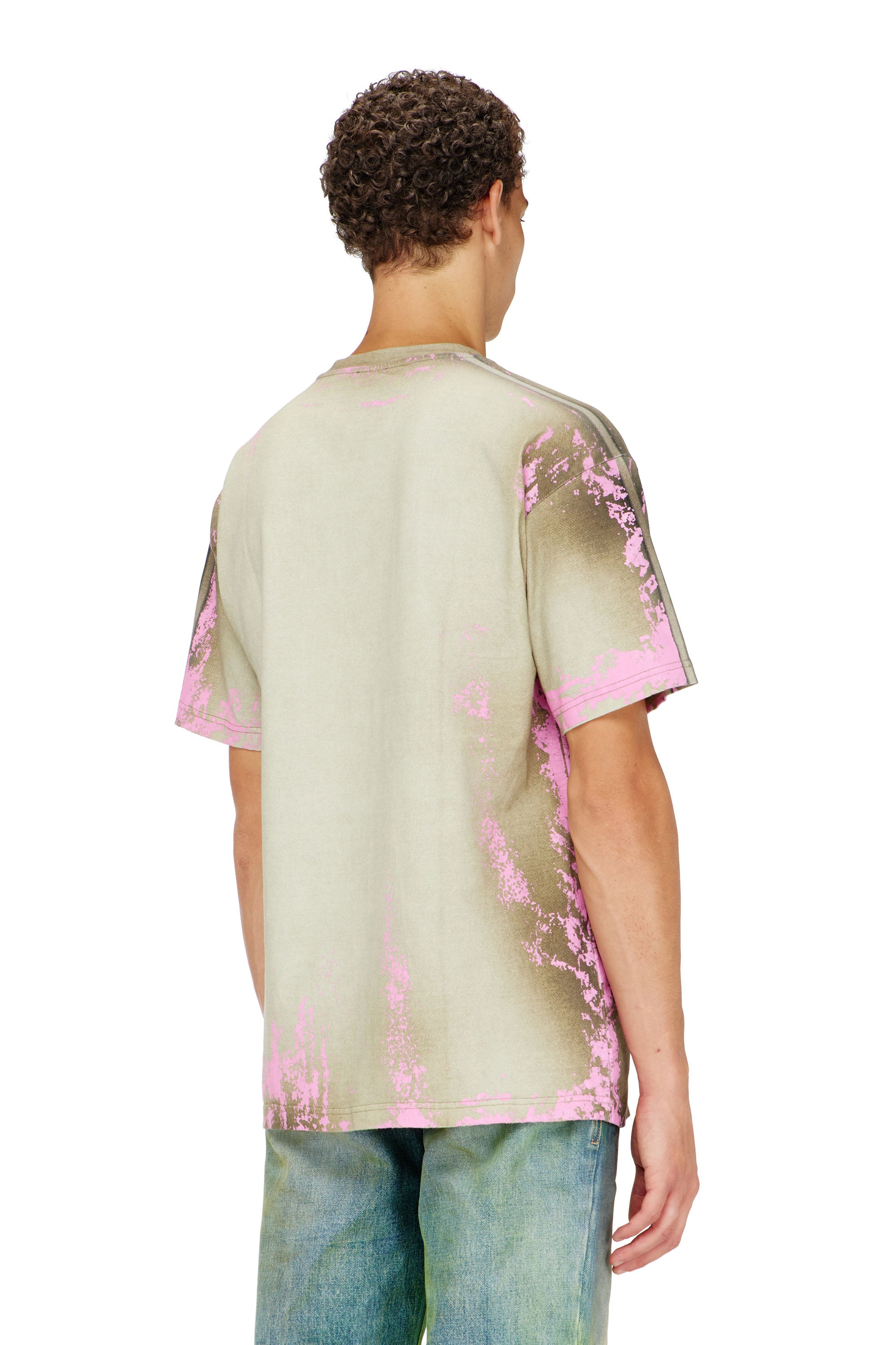 Diesel - T-FILMY-SHO, T-shirt en jersey effet cuir craquel&eacute; Homme in Polychrome - 4
