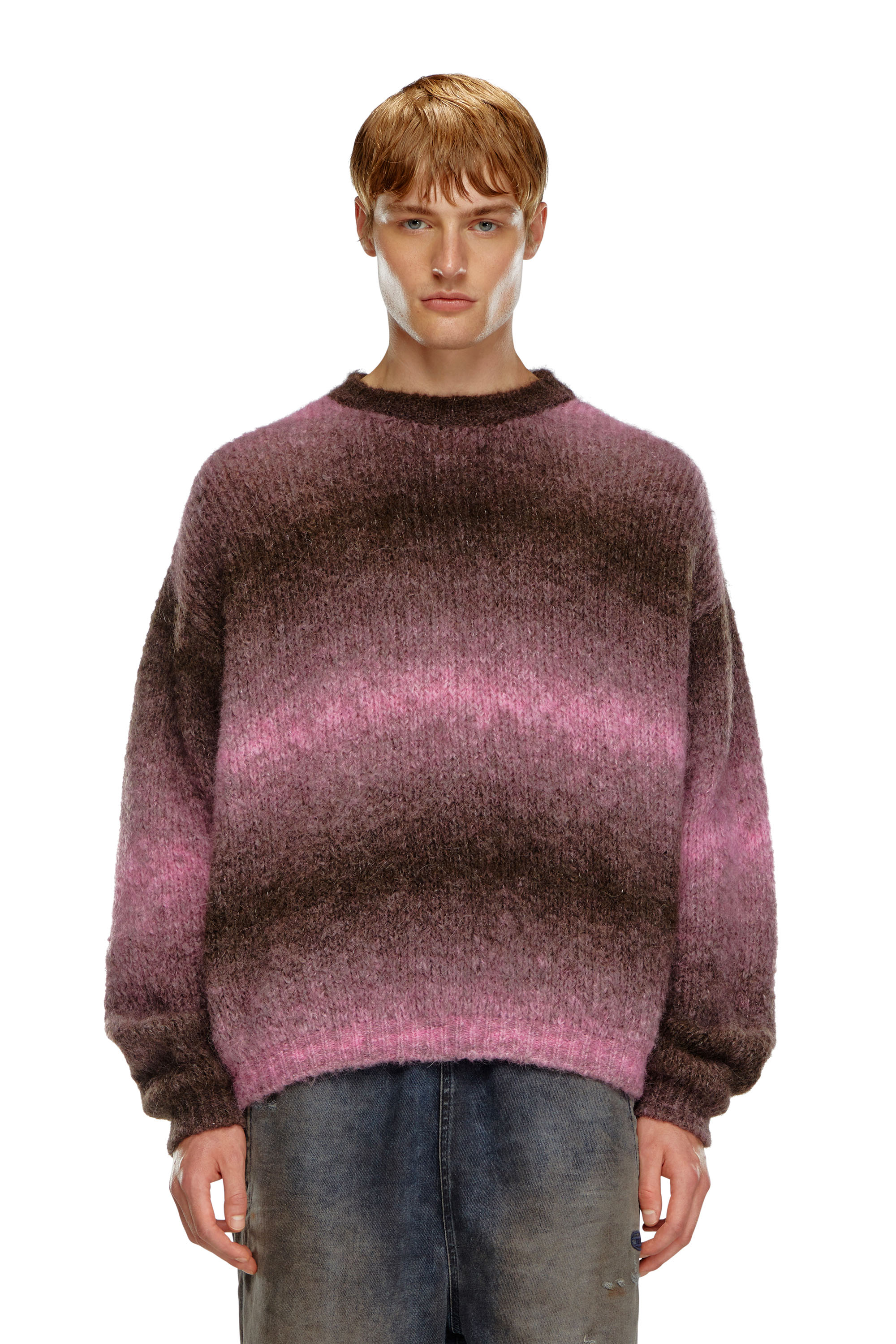 Diesel - K-RASTA, Pull effet dégradé en mélange d'alpaga Homme in Violet - 1