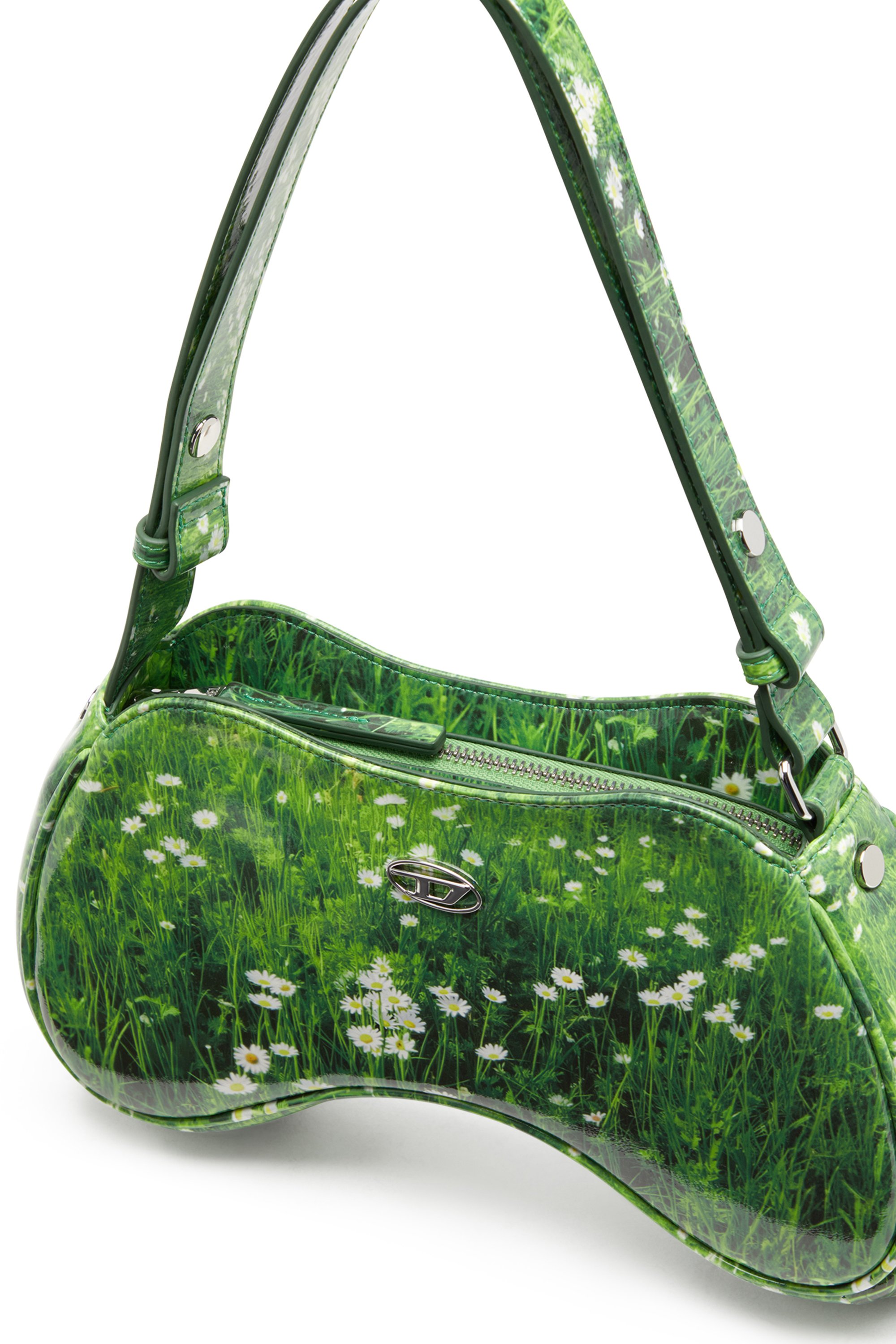 Diesel - PLAY SHOULDER, Play-Sac à bandoulière brillant Femme in Vert - 5