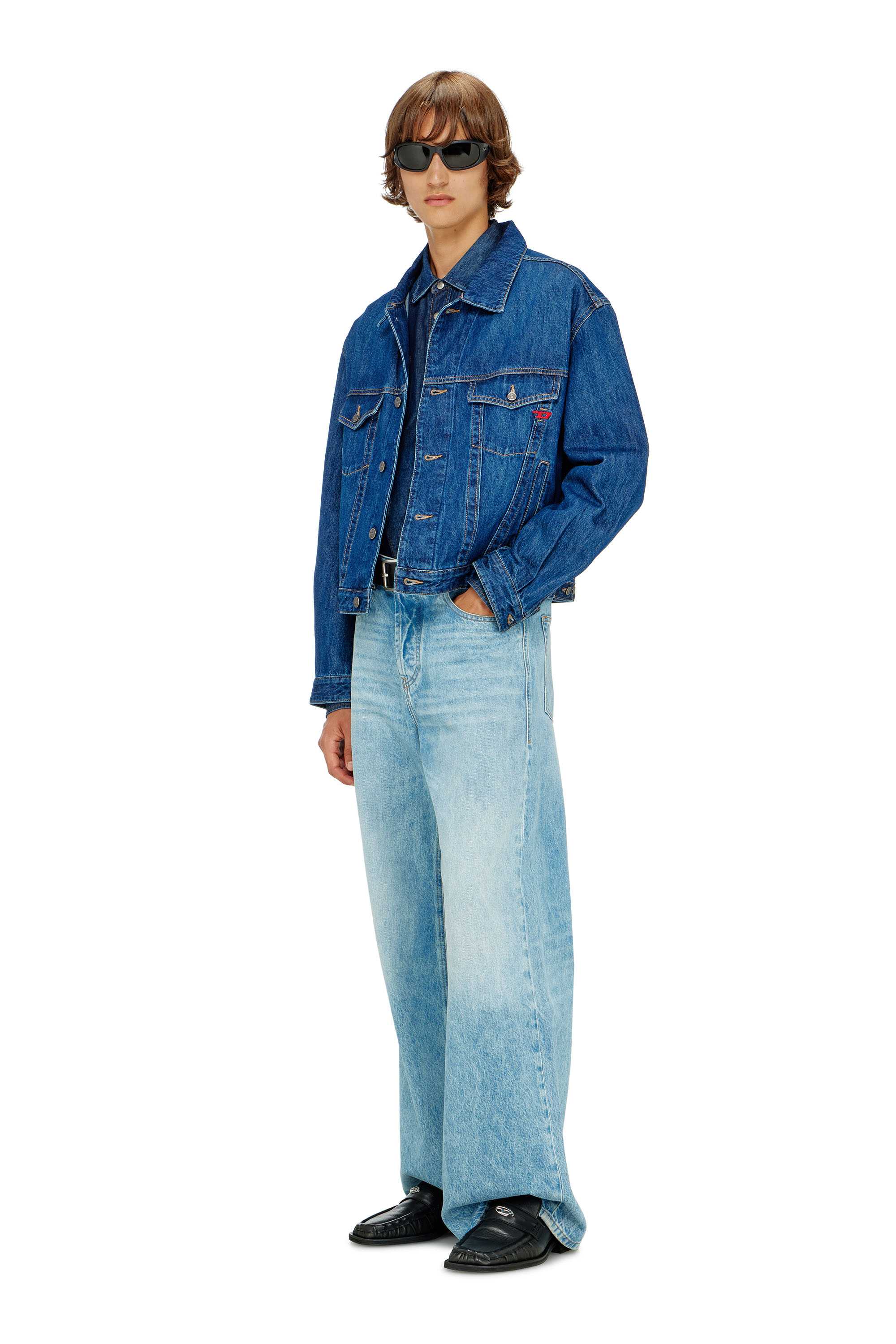 Diesel - D-RANGER, Veste trucker en denim Homme in Bleu - 1