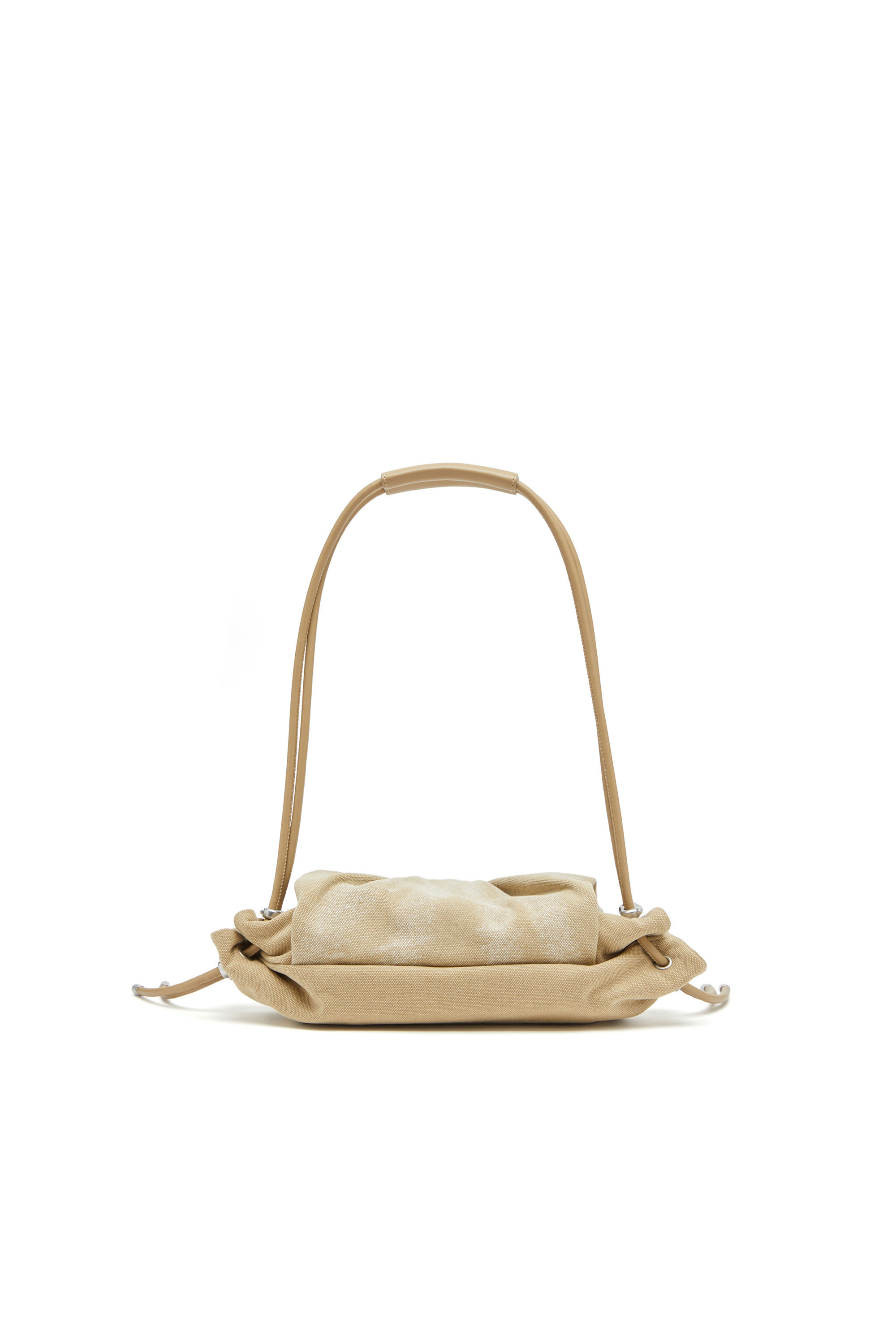 Diesel - SCRUNCH-D SHOULDER S, Scrunch-D S-Petit sac épaule en toile délavée Femme in Beige - 2