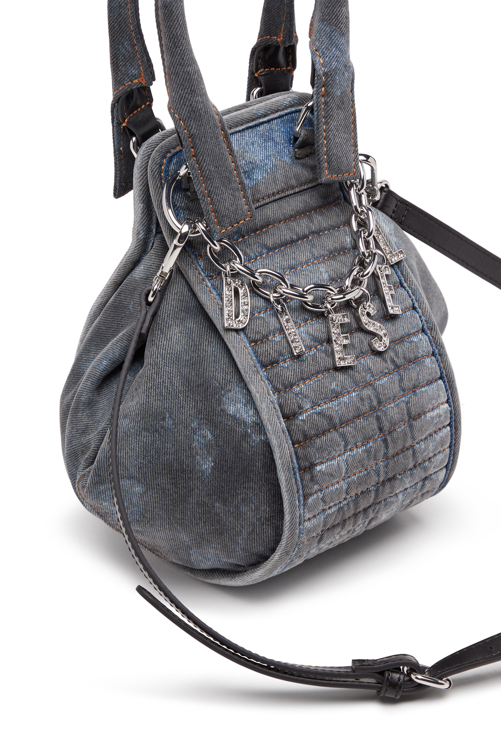 Diesel - D-VINA-XS, Damen D-Vina-XS-Handtasche aus zweifarbigem Denim in Blau - Image 5