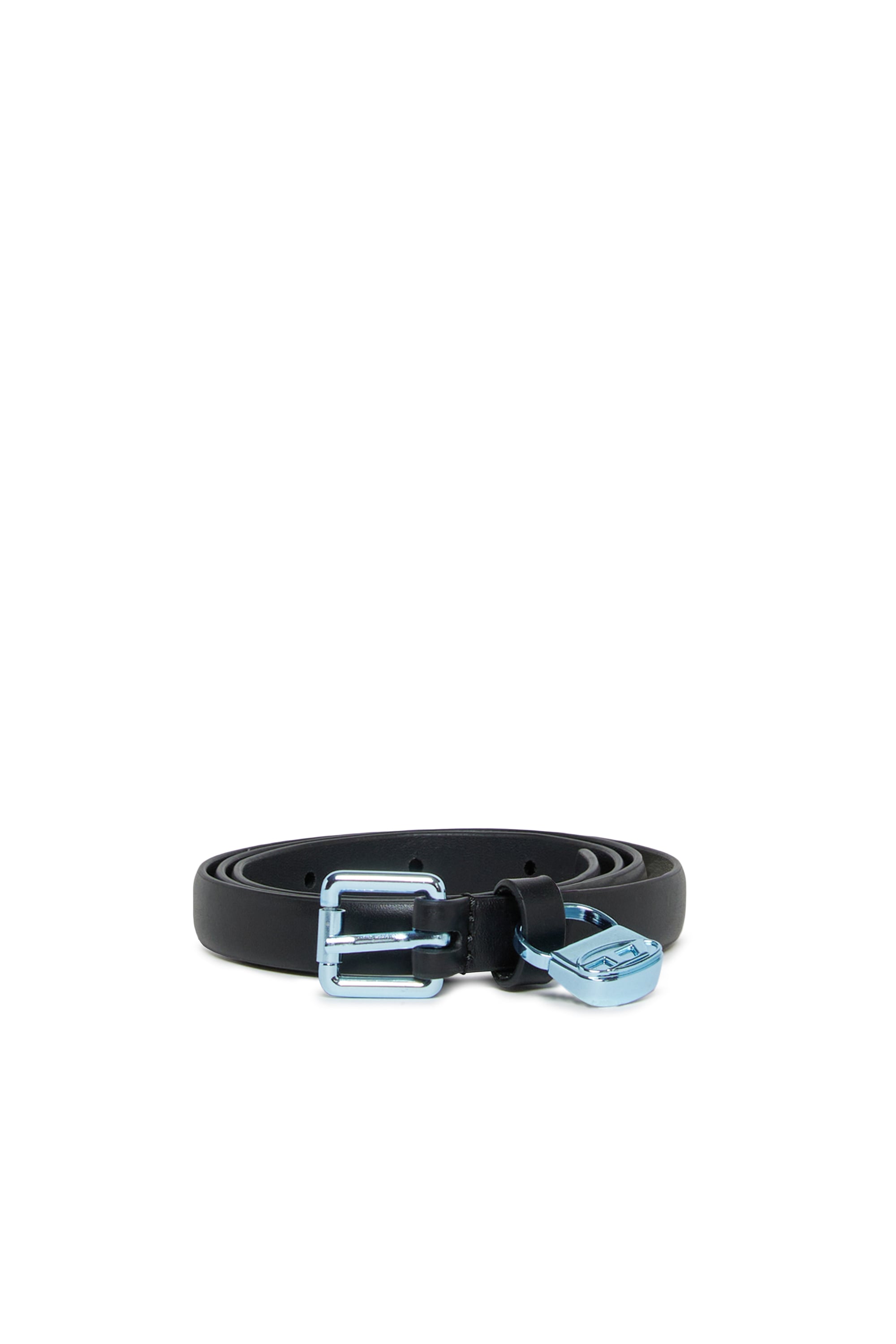 Diesel - BCHARMY, 1,5 cm cintura in pelle con fibbia metallica e charm Donna in Nero - 1