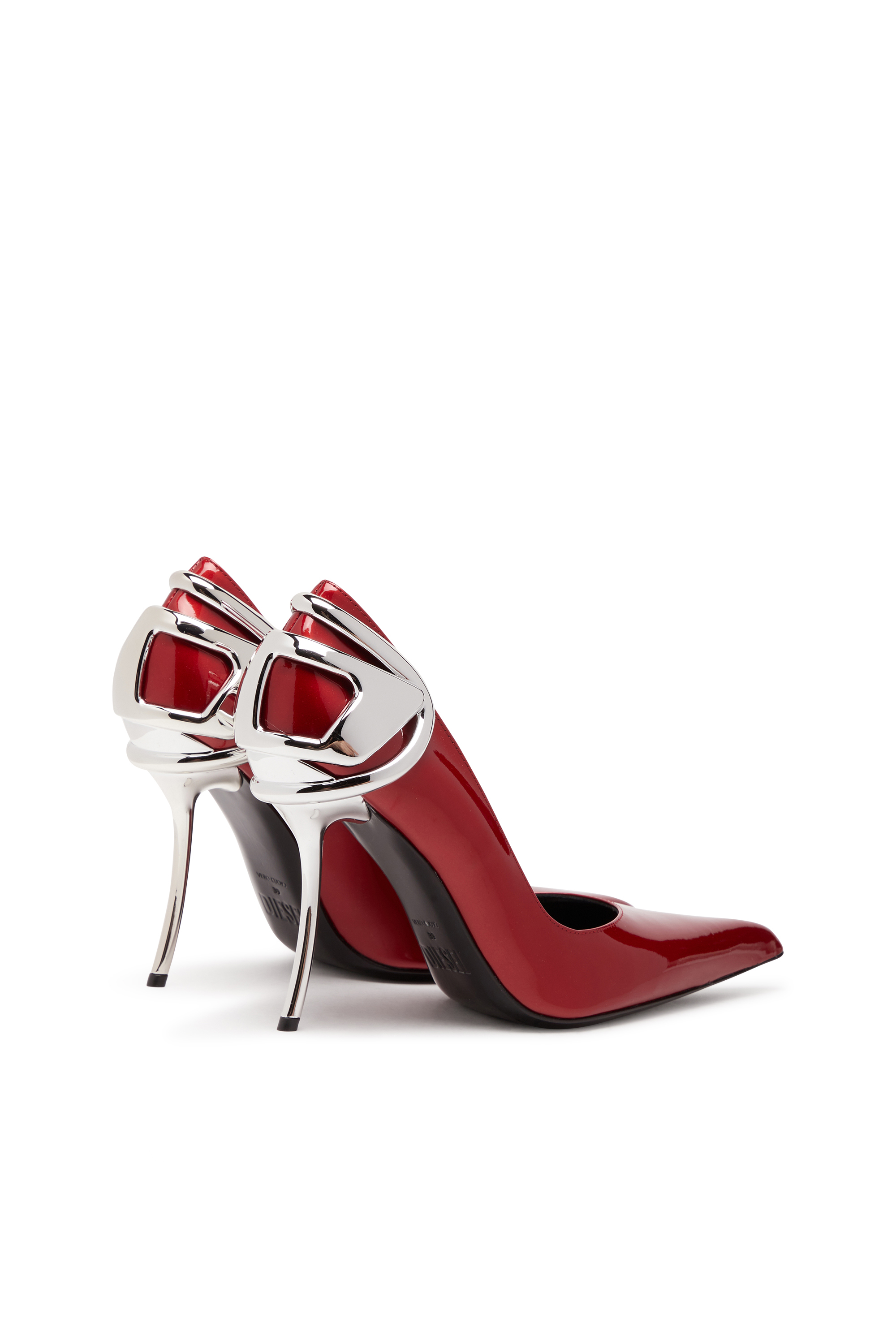 Diesel - D-TEN&HALF P, D-Ten&Half-Escarpins en cuir verni avec talon Oval D Femme in Rouge - 3