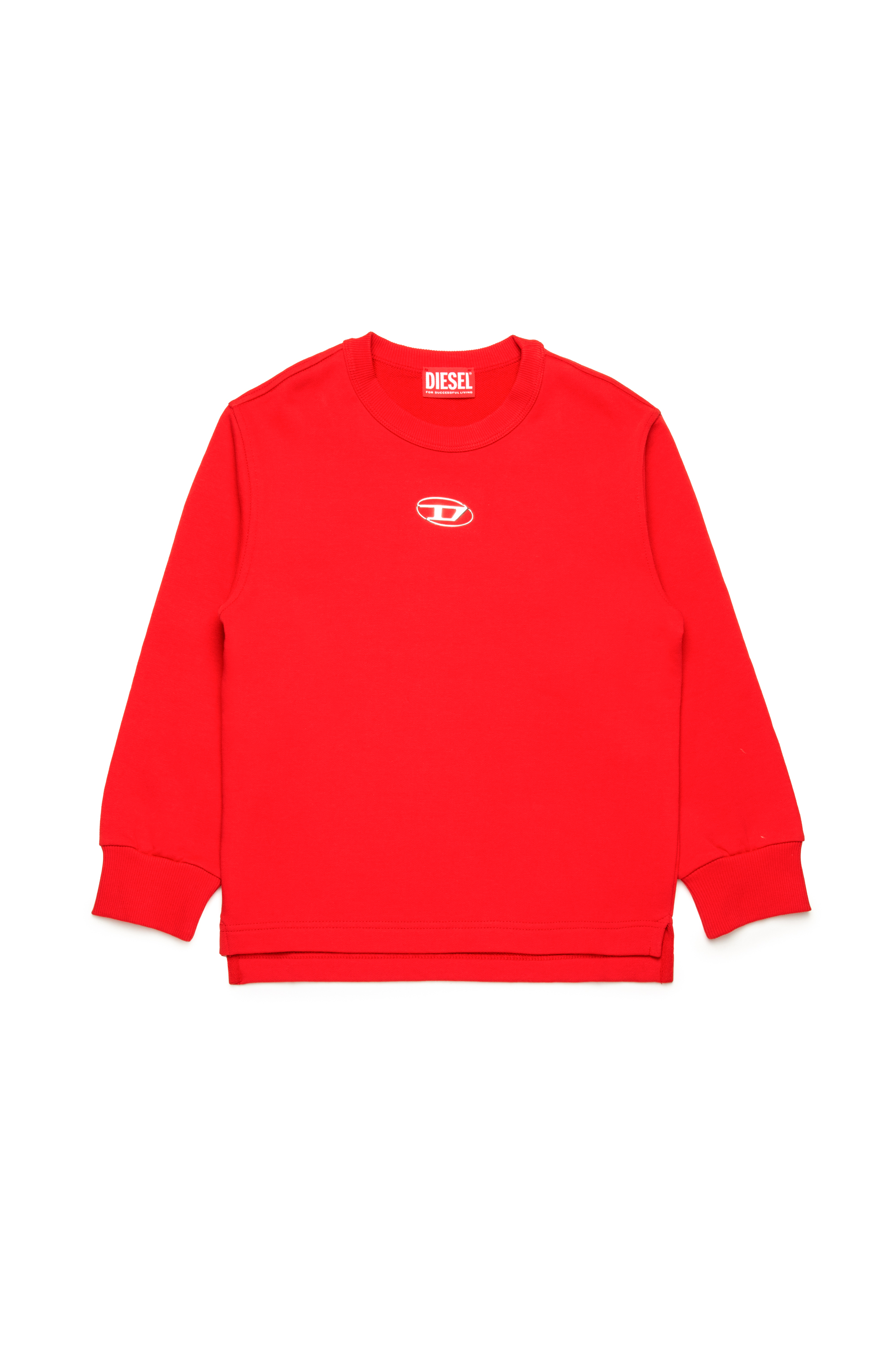 Diesel - SMACSISOD OVER, Herren Sweatshirt mit Oval D-Logo aus Metall in Rot - 1