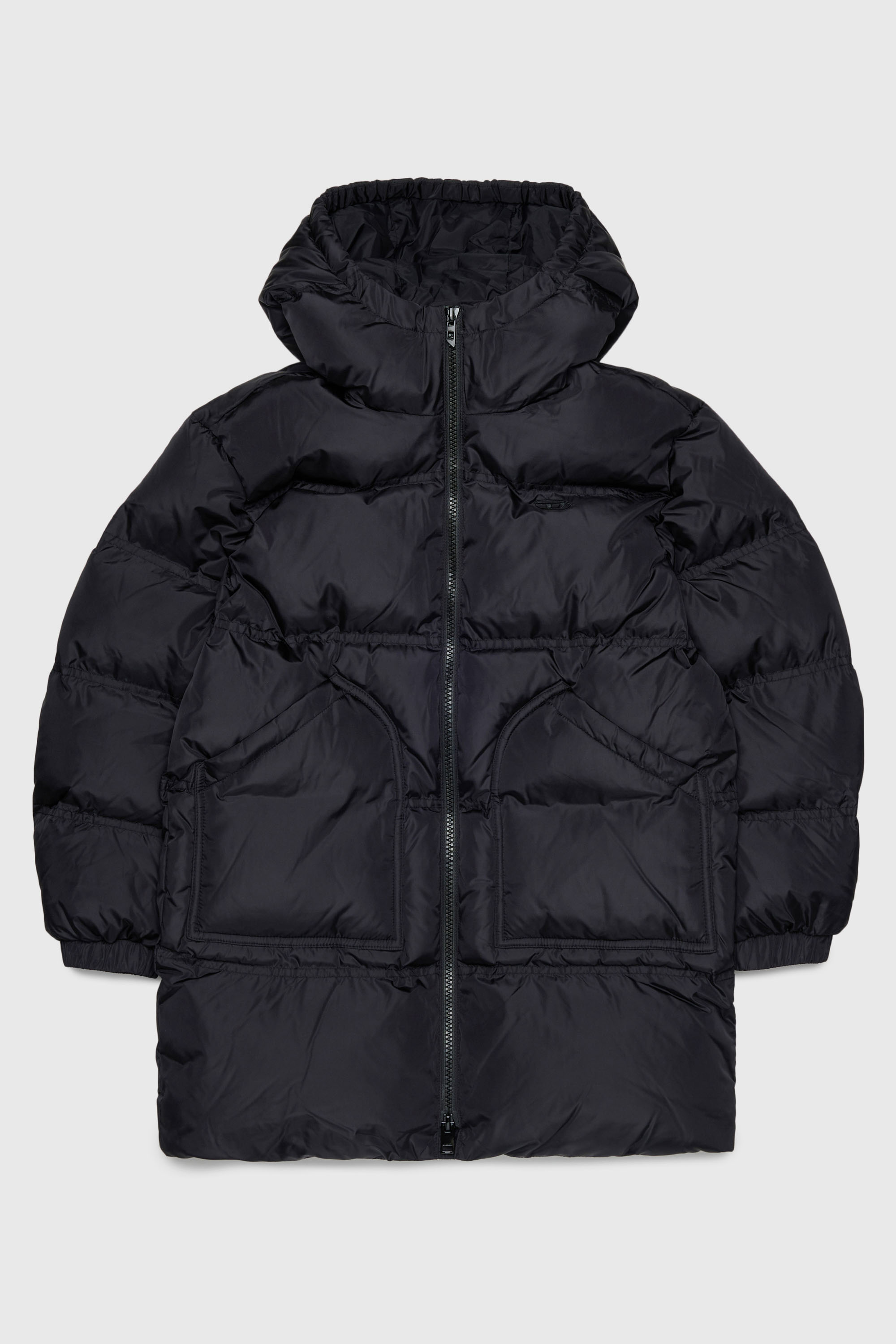 Diesel - JRIVONLONG, Manteau puffer avec poches oversize Mixte in Noir - 1
