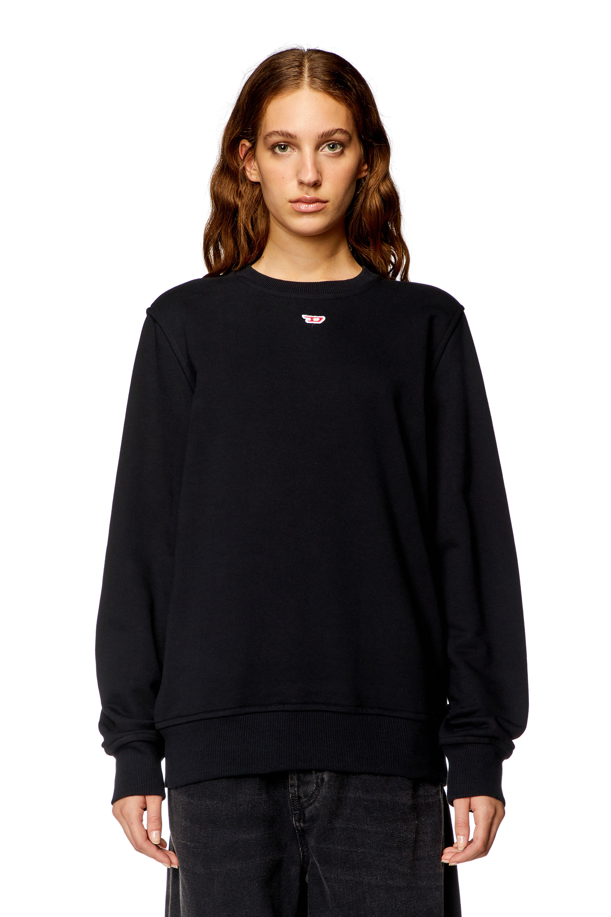 Diesel - S-GINN-D, Sweat-shirt avec logo D Femme in Noir - 5