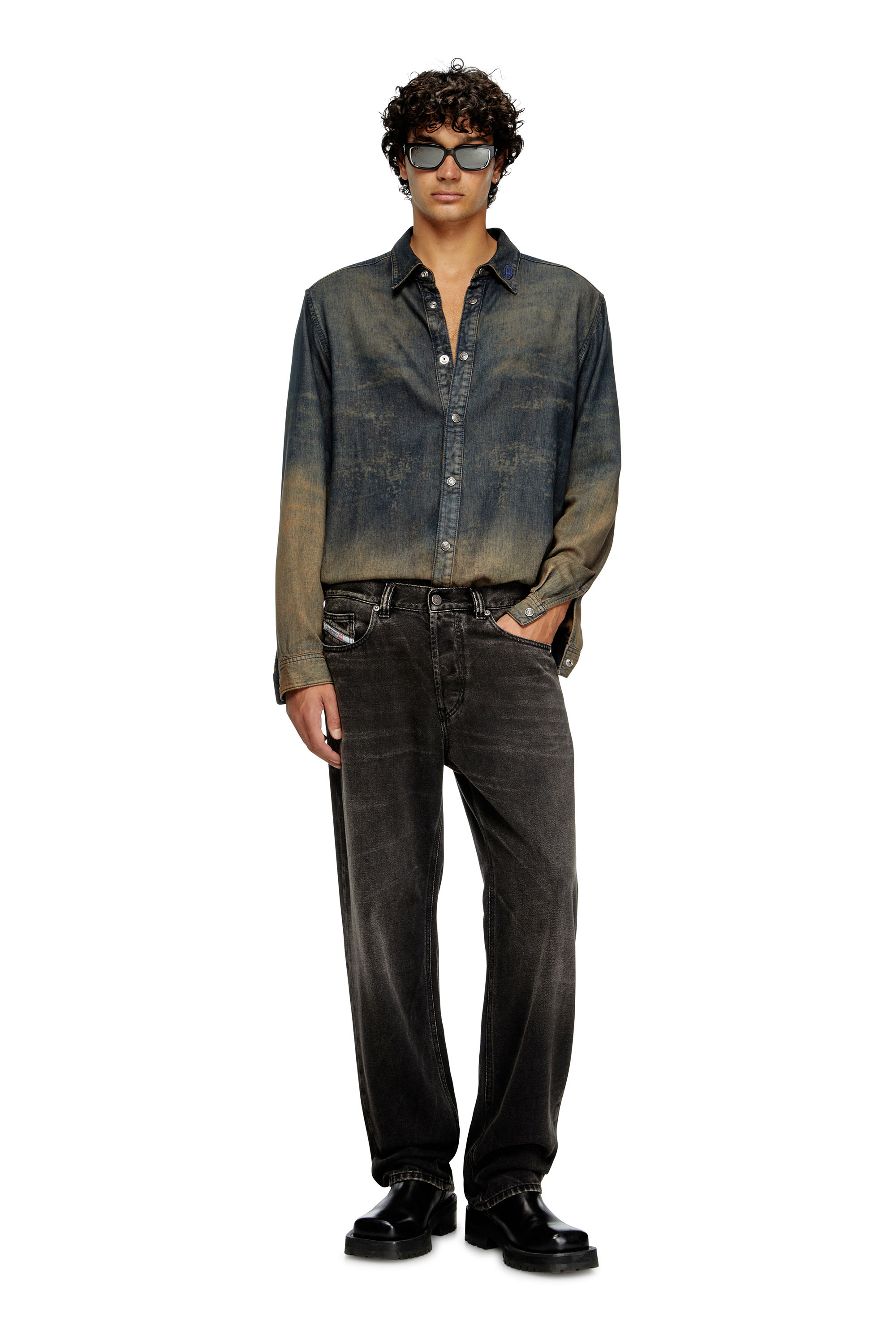 Diesel - Regular Jeans 2024 D-Macs 09J96 Uomo, Nero/Grigio scuro - Image 1