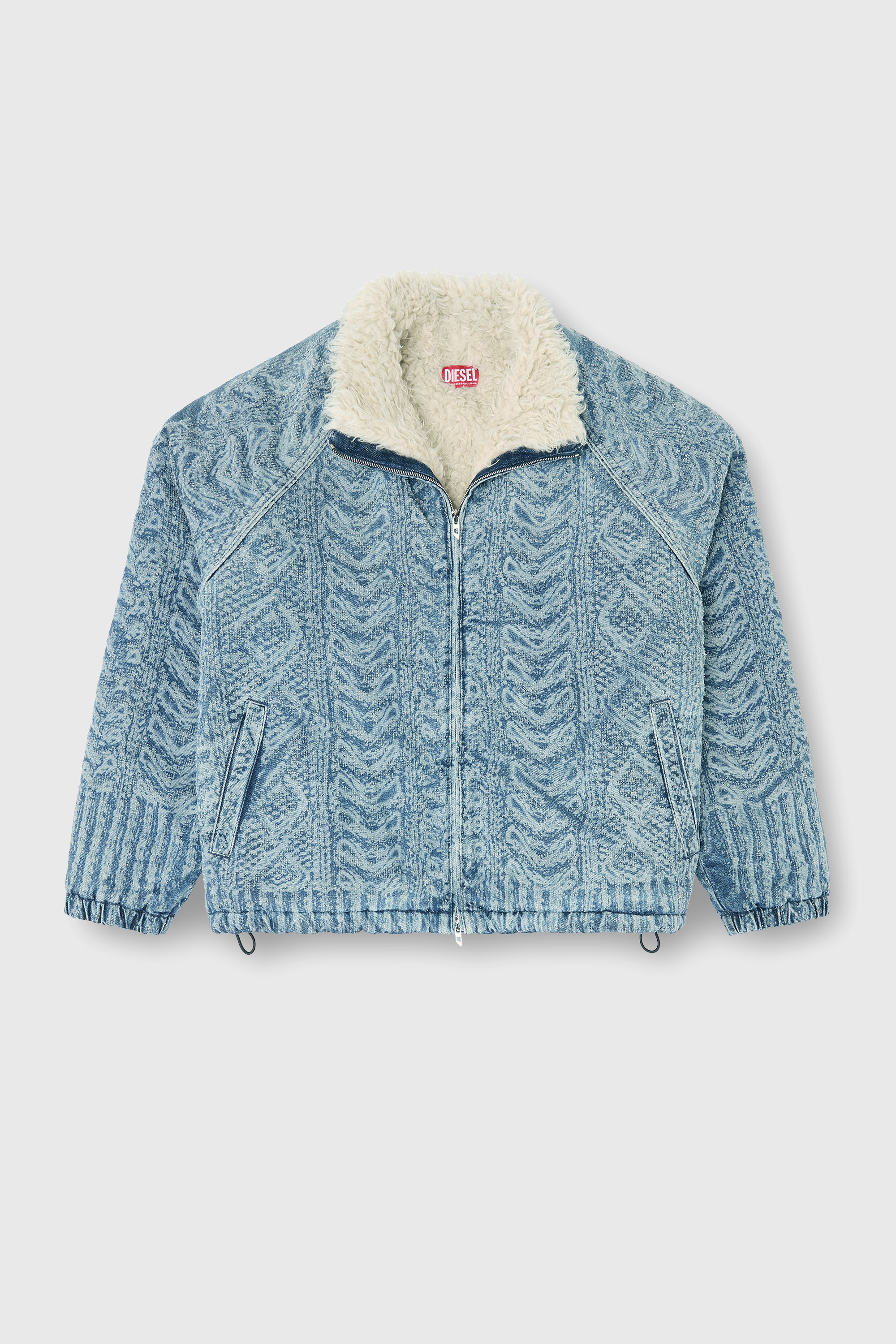 Diesel - D-KRAPS-S, Giacca in denim effetto maglia a trecce Uomo in Blu - 2