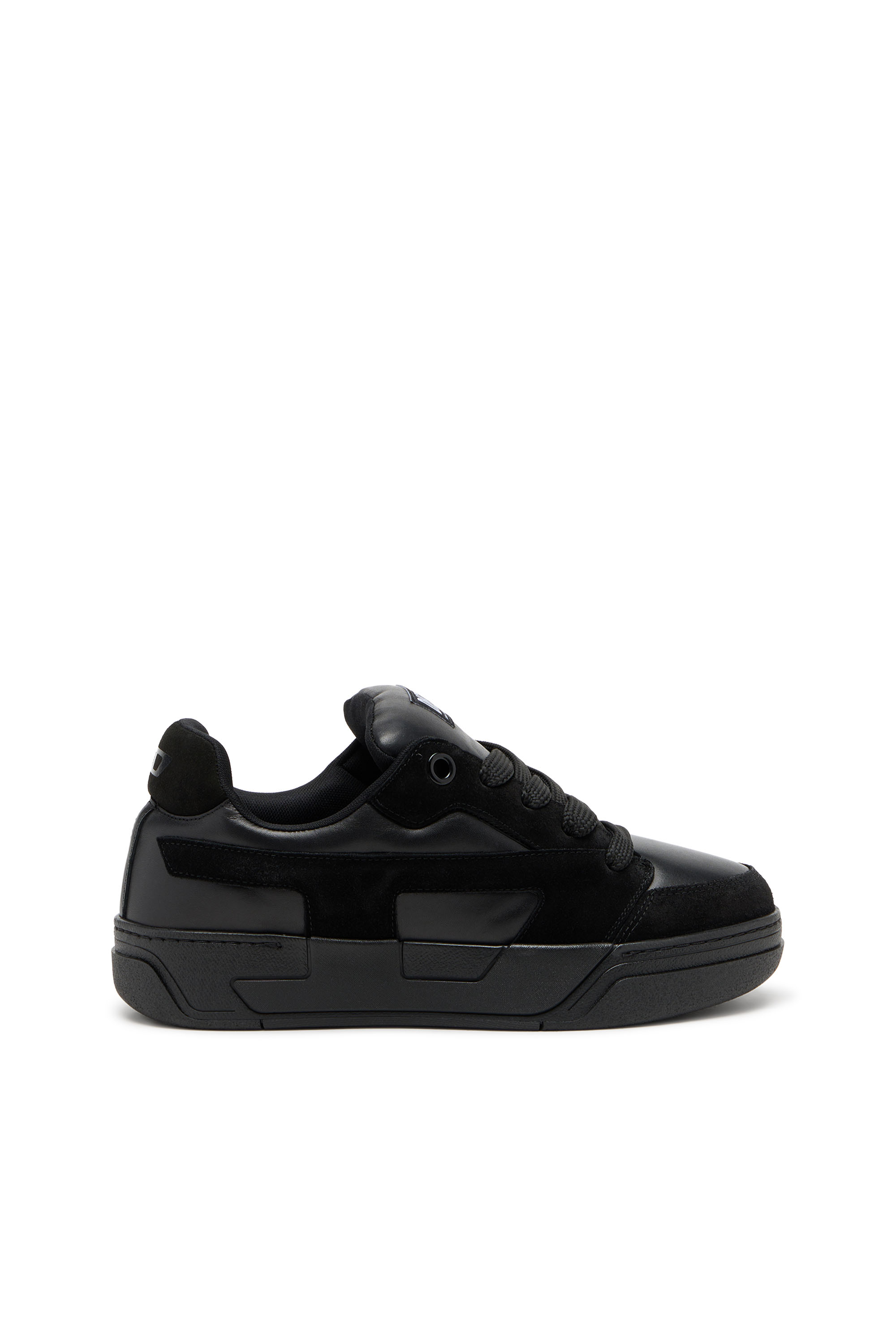 Diesel - S-D-OLLIE LOW, D-Ollie-Monochrome baskets en daim et cuir Homme in Noir - 1