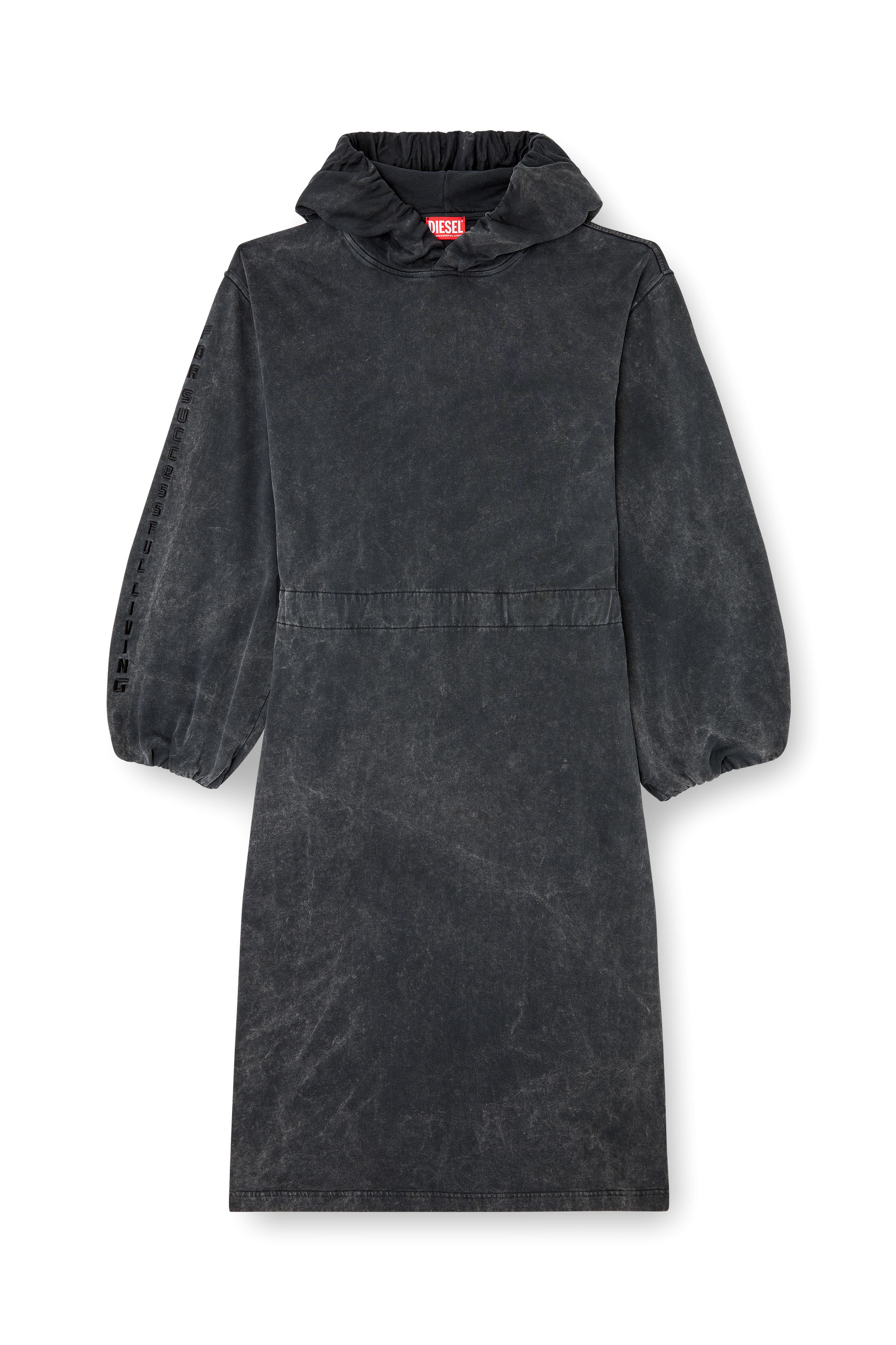 Diesel - D-QUIND, Robe midi à capuche avec forme balloon Femme in Gris - 1