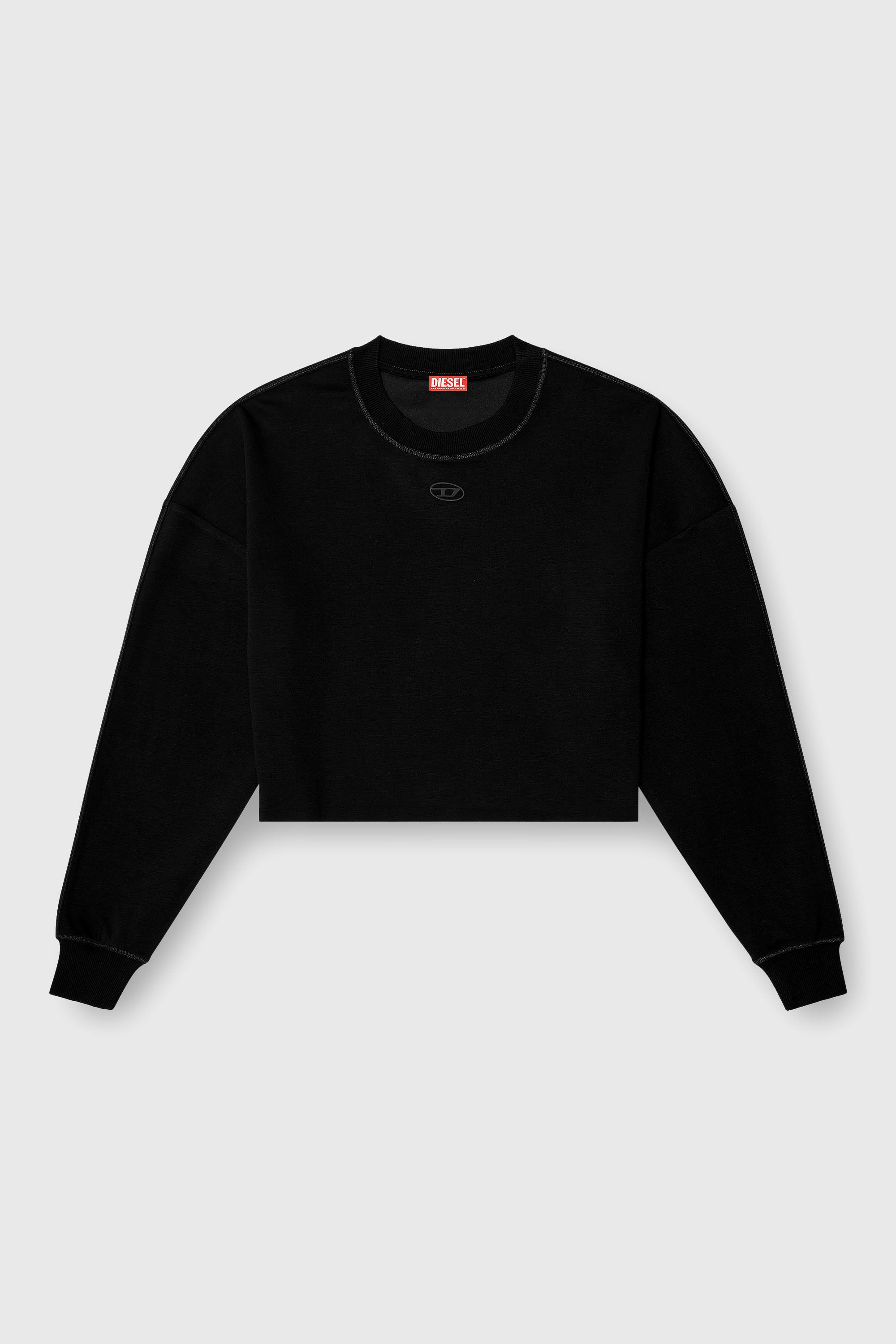 Diesel - BLAKE-UTLT, Crop top in scuba leggero stretch Donna in Nero - 1