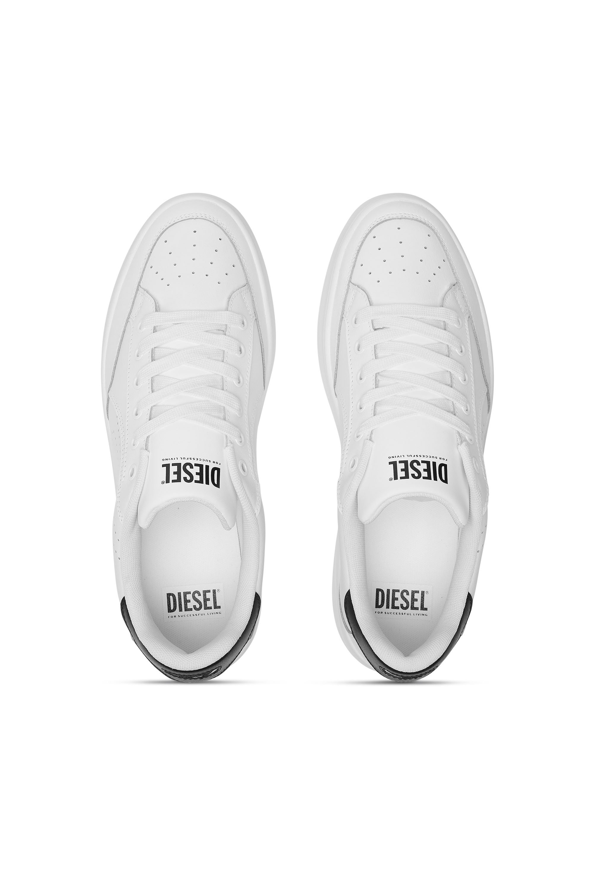 Diesel - S-DAKOTA LOW, S-Dakota-Sneakers en cuir avec logo perforé Homme in Polychrome - 4