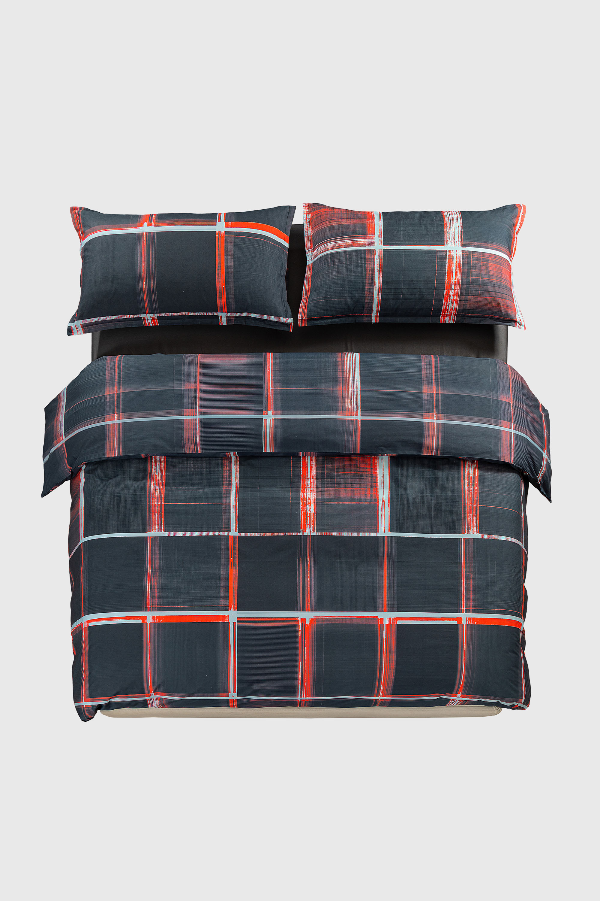 Diesel - 1016331 PSYCHEDELIC CHECKS DARK  DUVET C, Parure copripiumino in percalle per letto queen size Unisex in Multicolor - 1