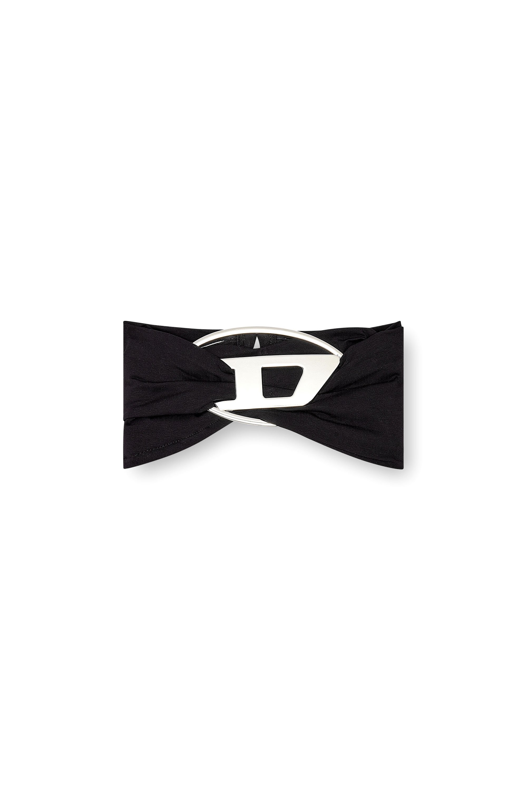 Diesel - T-BENDA, Donna Top a fascia con maxi placca logo in Nero - Image 3