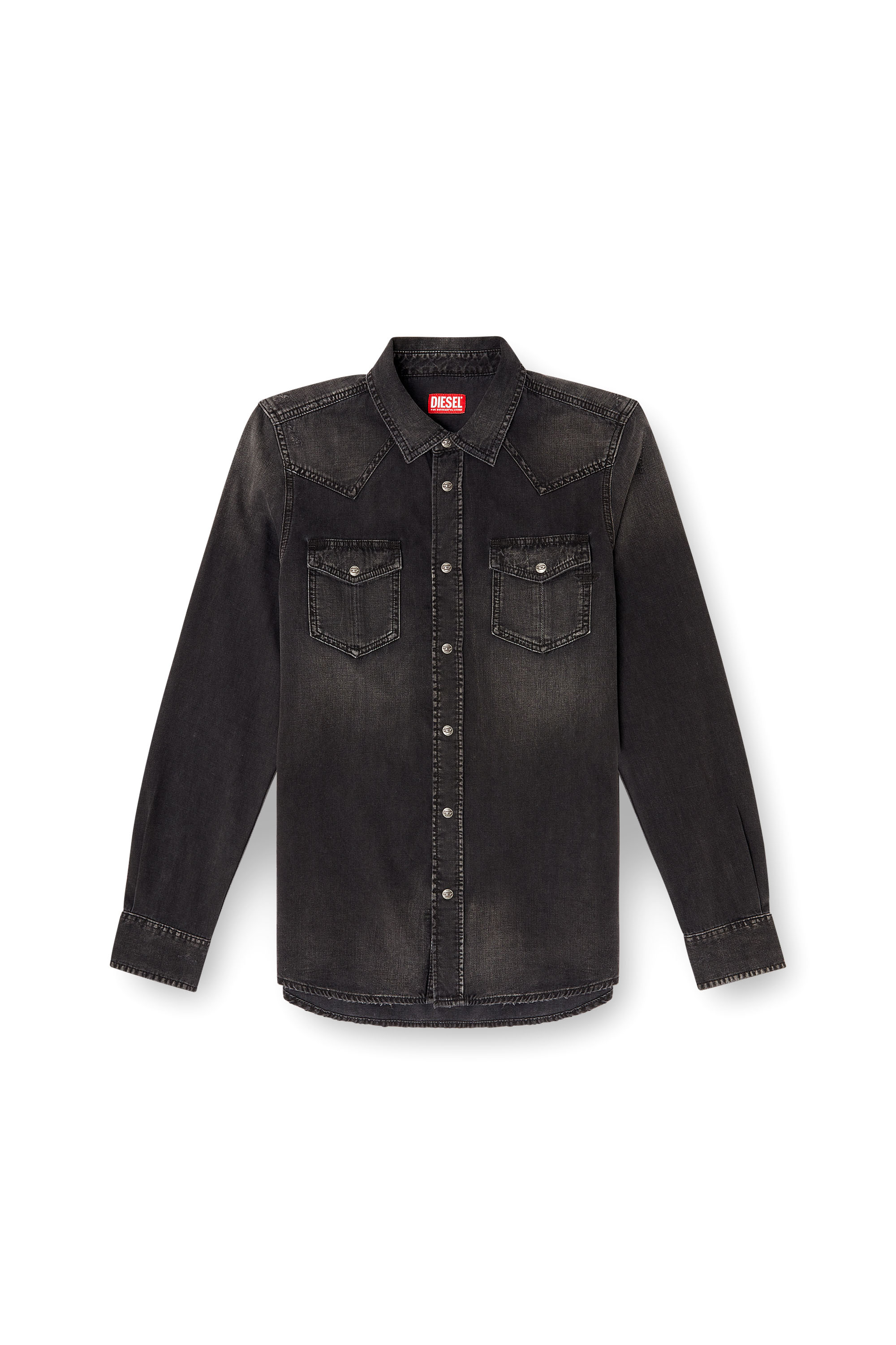 Diesel - D-VEGA, Surchemise en denim Homme in Noir - 3