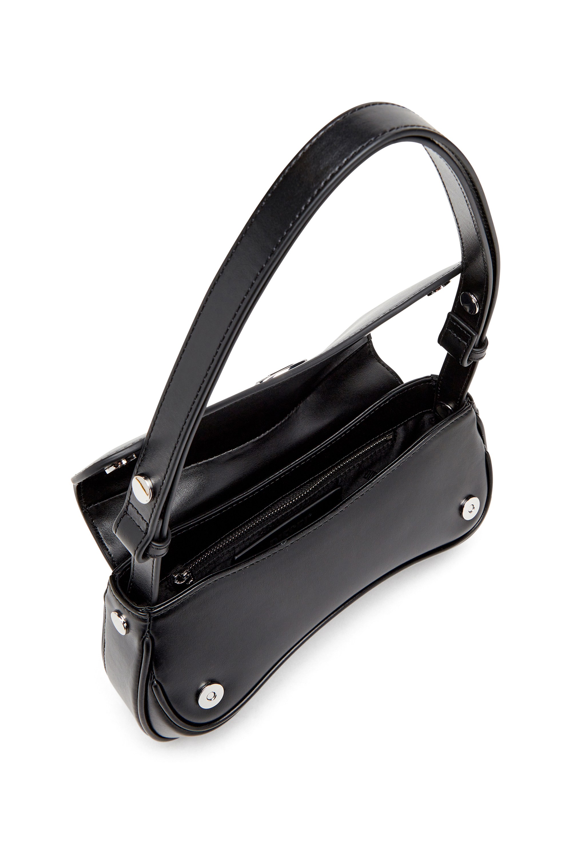 Diesel - PLAY CLUTCH, Damen Play-Schultertasche aus semiglänzendem Leder in Schwarz - 4